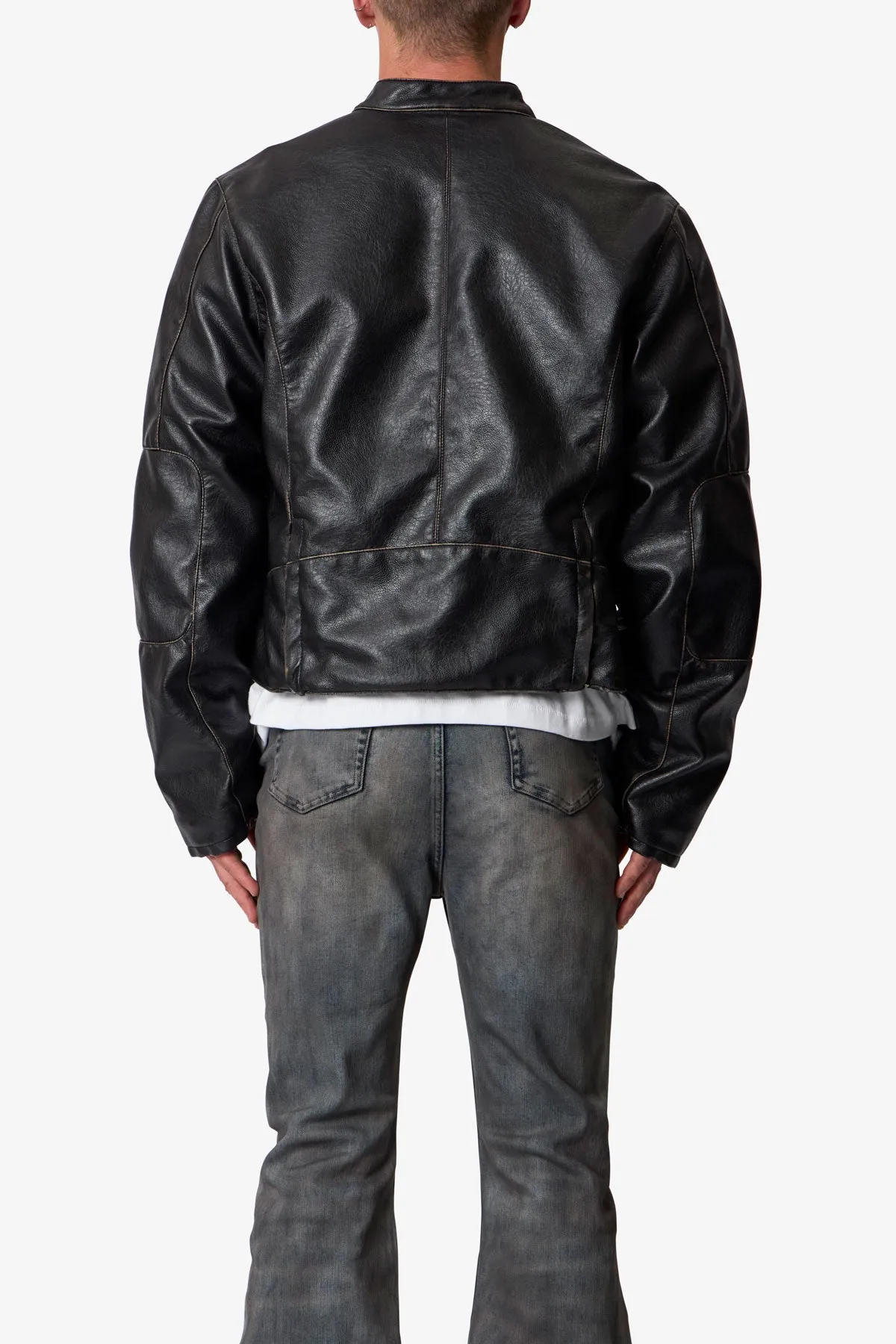 Leather Moto Jacket - Black sold by MNML product image thumbnail 5