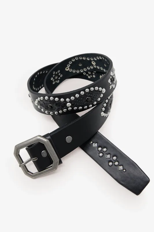 Mojave Leather Belt - Black made by MNML