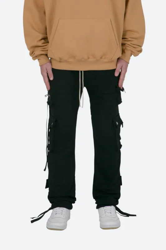 Multi Pocket Cargo Sweatpants - Black sold by MNML
