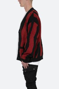 Zebra Cardigan - Red/Black sold by MNML