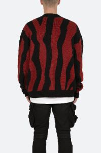 Zebra Cardigan - Red/Black sold by MNML