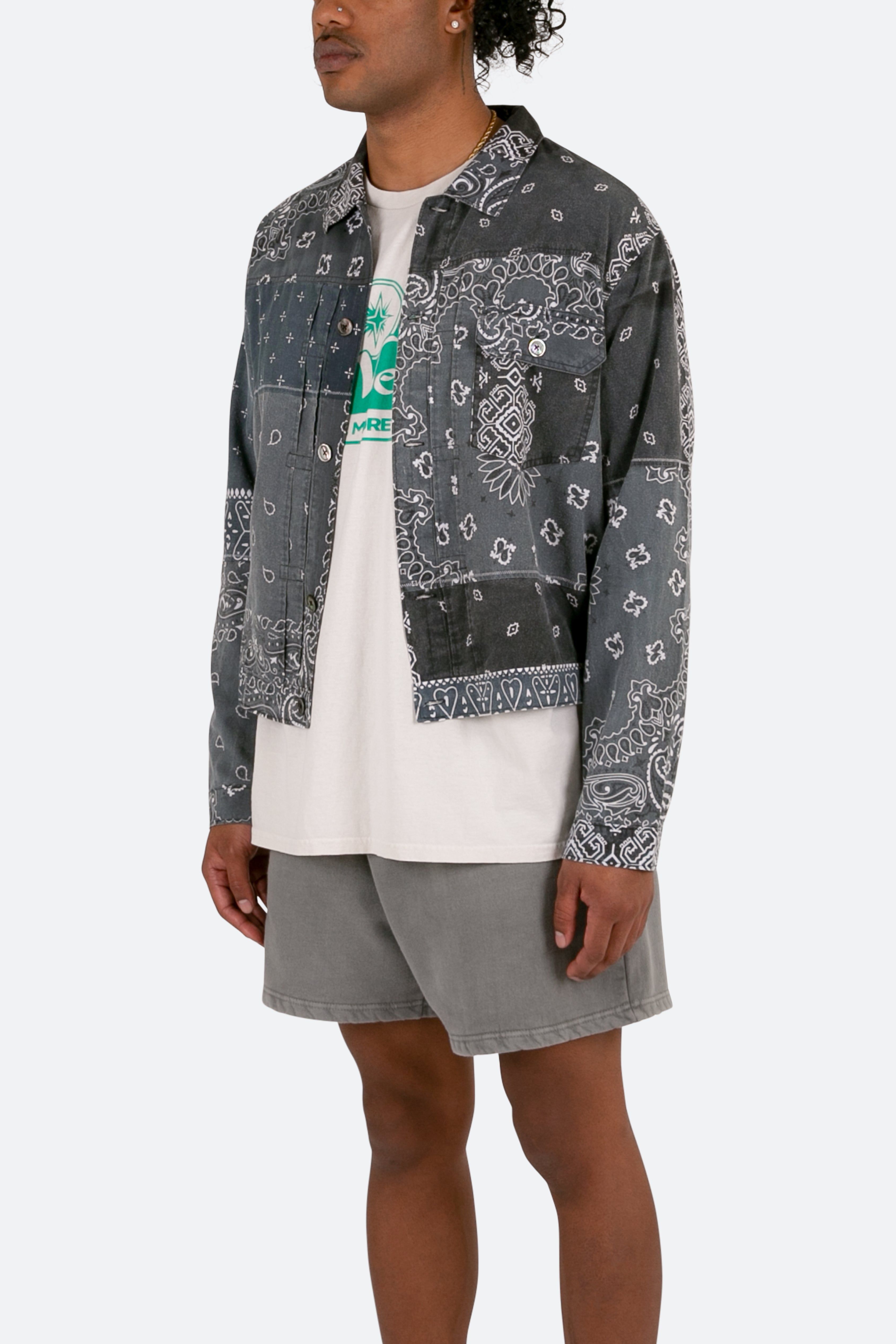 Bandana Trucker Shirt - Black sold by MNML product image thumbnail 3