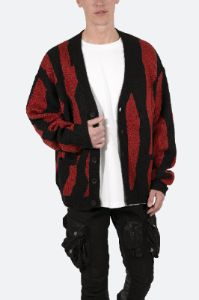 Zebra Cardigan - Red/Black sold by MNML