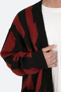 Zebra Cardigan - Red/Black sold by MNML