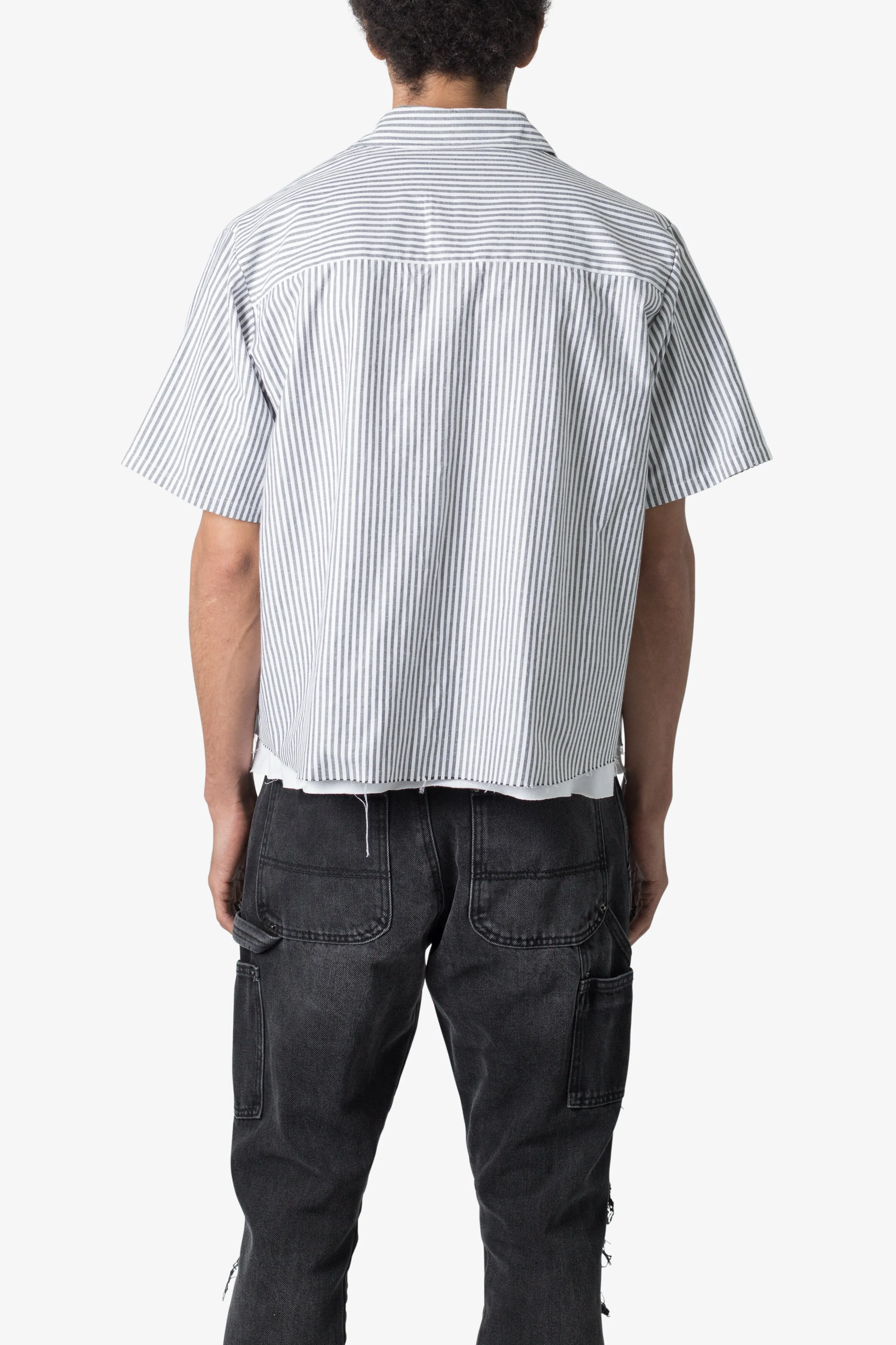 Striped S/S Shirt - Grey/White sold by MNML product image thumbnail 5
