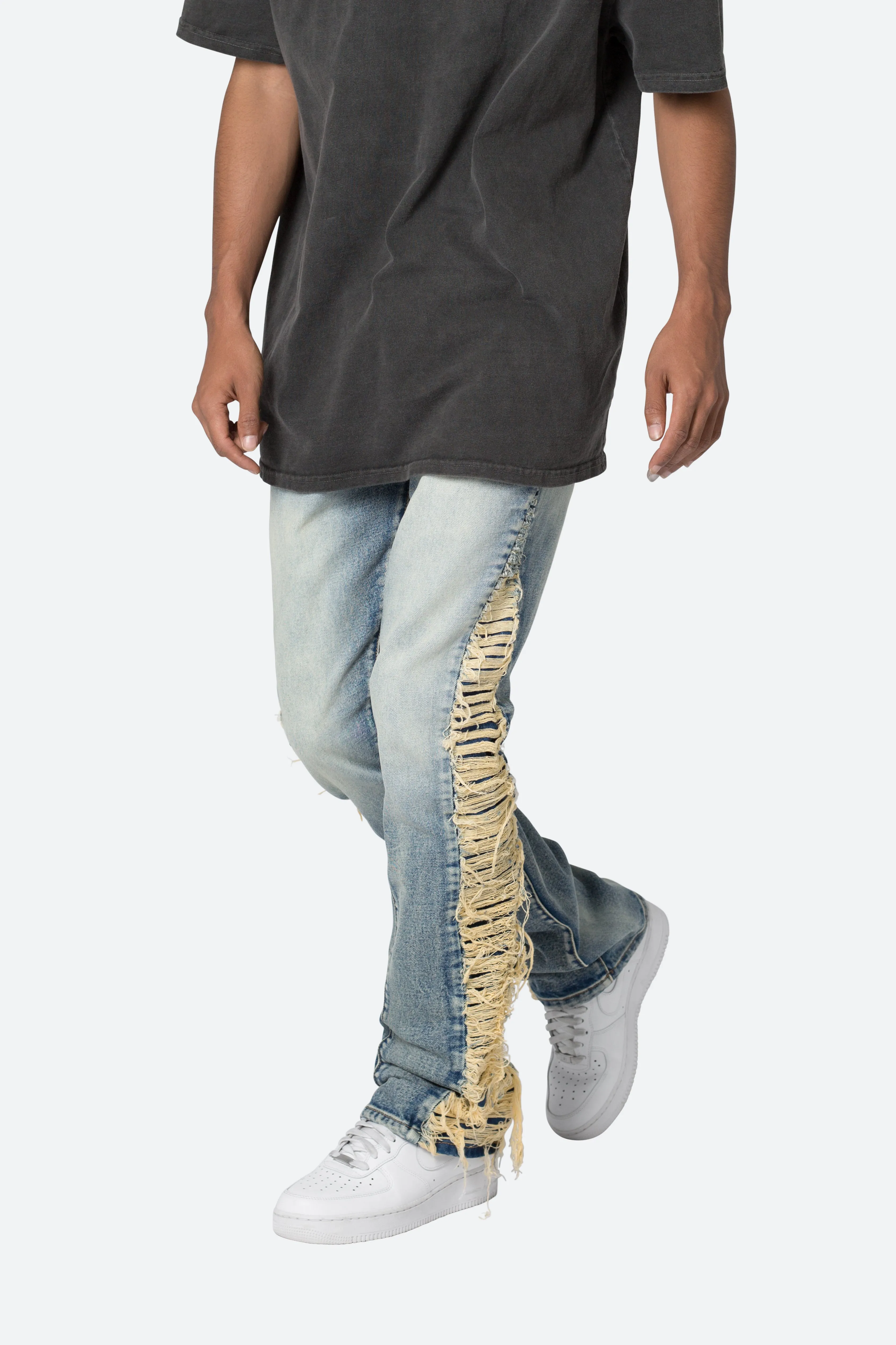 B586 Distressed Flare Denim - Blue sold by MNML product image thumbnail 2