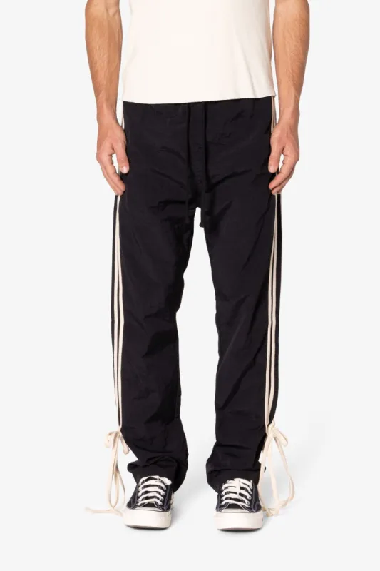 Tied Stripe Track Pants - Black sold by MNML