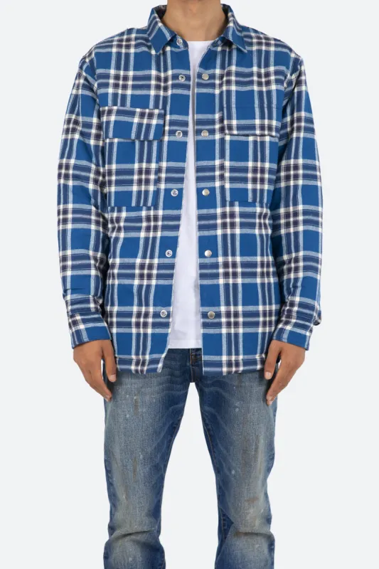 Plaid Work Jacket - Blue/White sold by MNML
