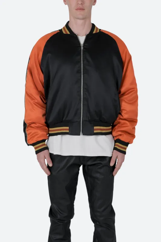 Souvenir Jacket - Black/Orange sold by MNML