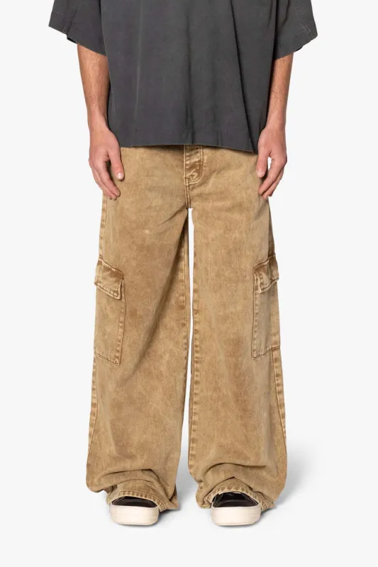 Void Baggy Cargo Denim - Brown sold by MNML