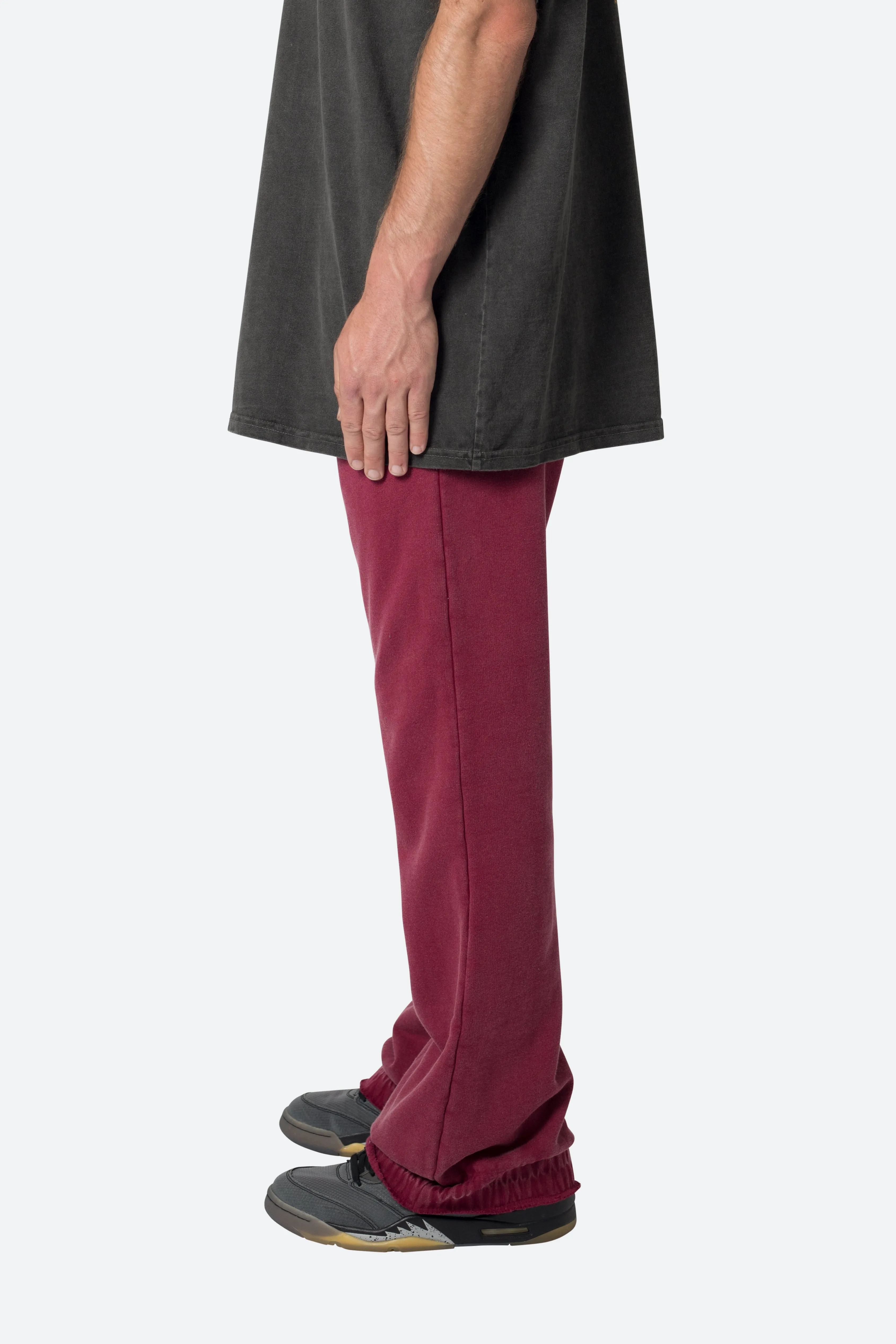 Washed Flare Sweatpants - Magenta sold by MNML product image thumbnail 5