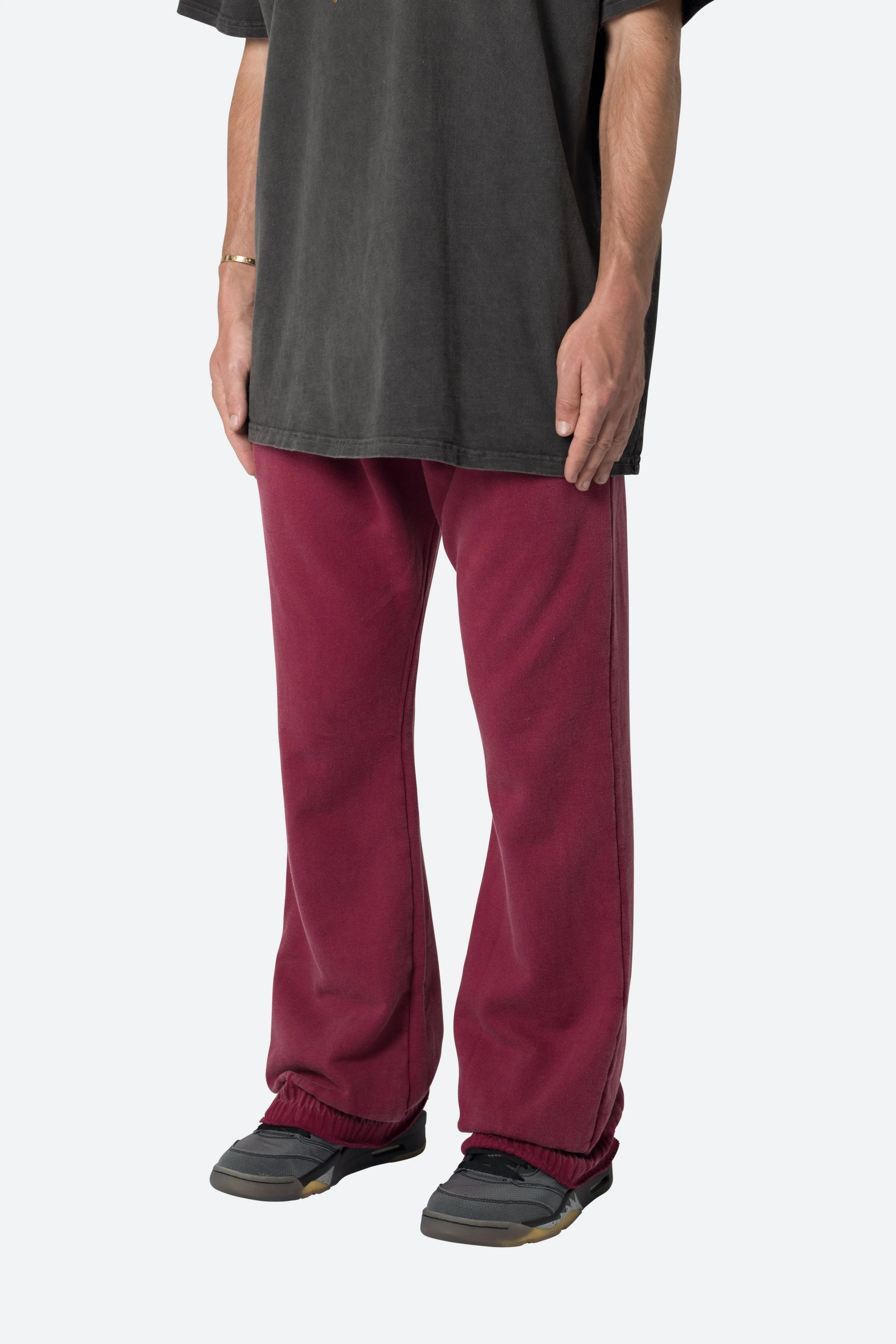 Washed Flare Sweatpants - Magenta sold by MNML product image thumbnail 4