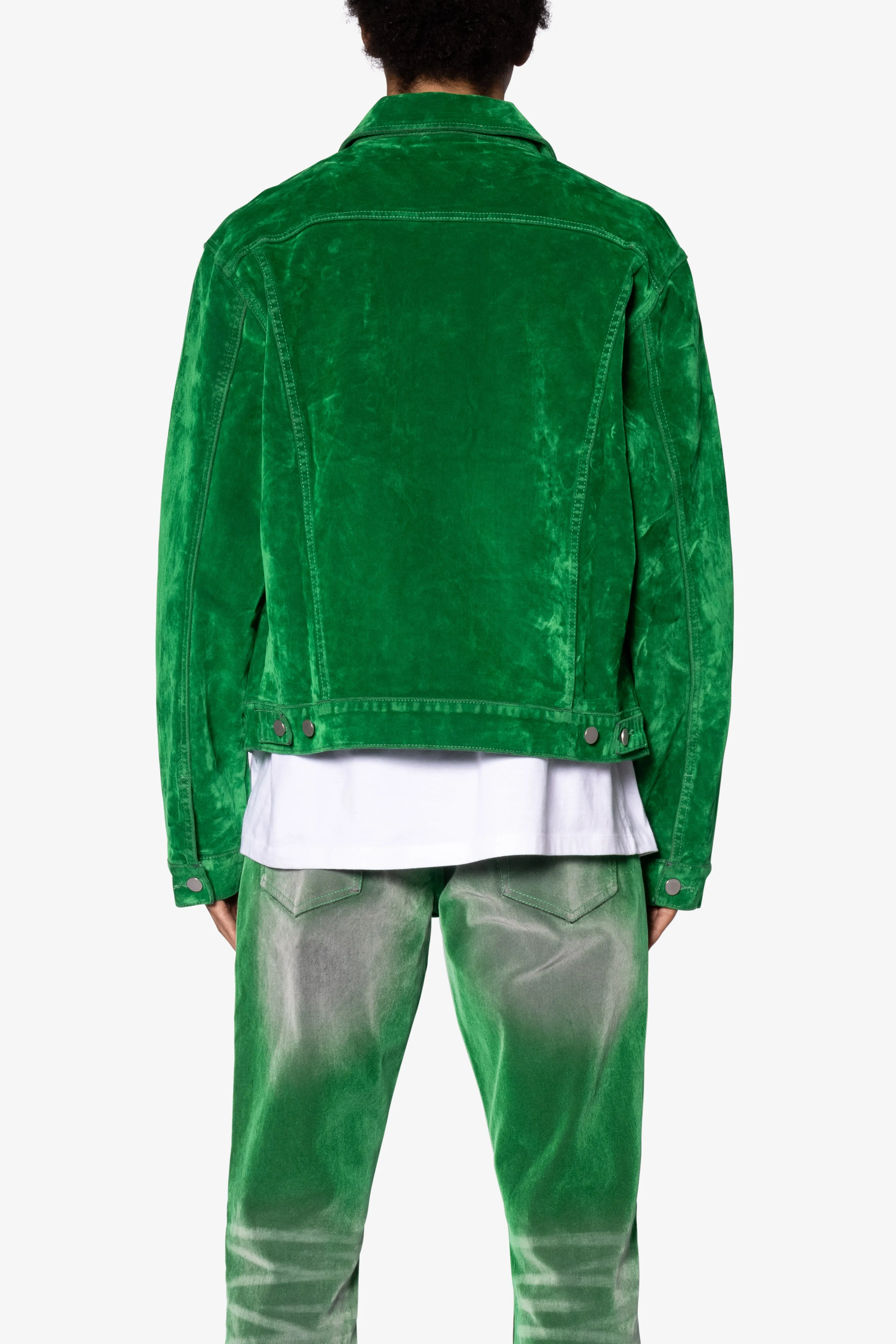 Suede Trucker Jacket - Green sold by MNML product image thumbnail 5