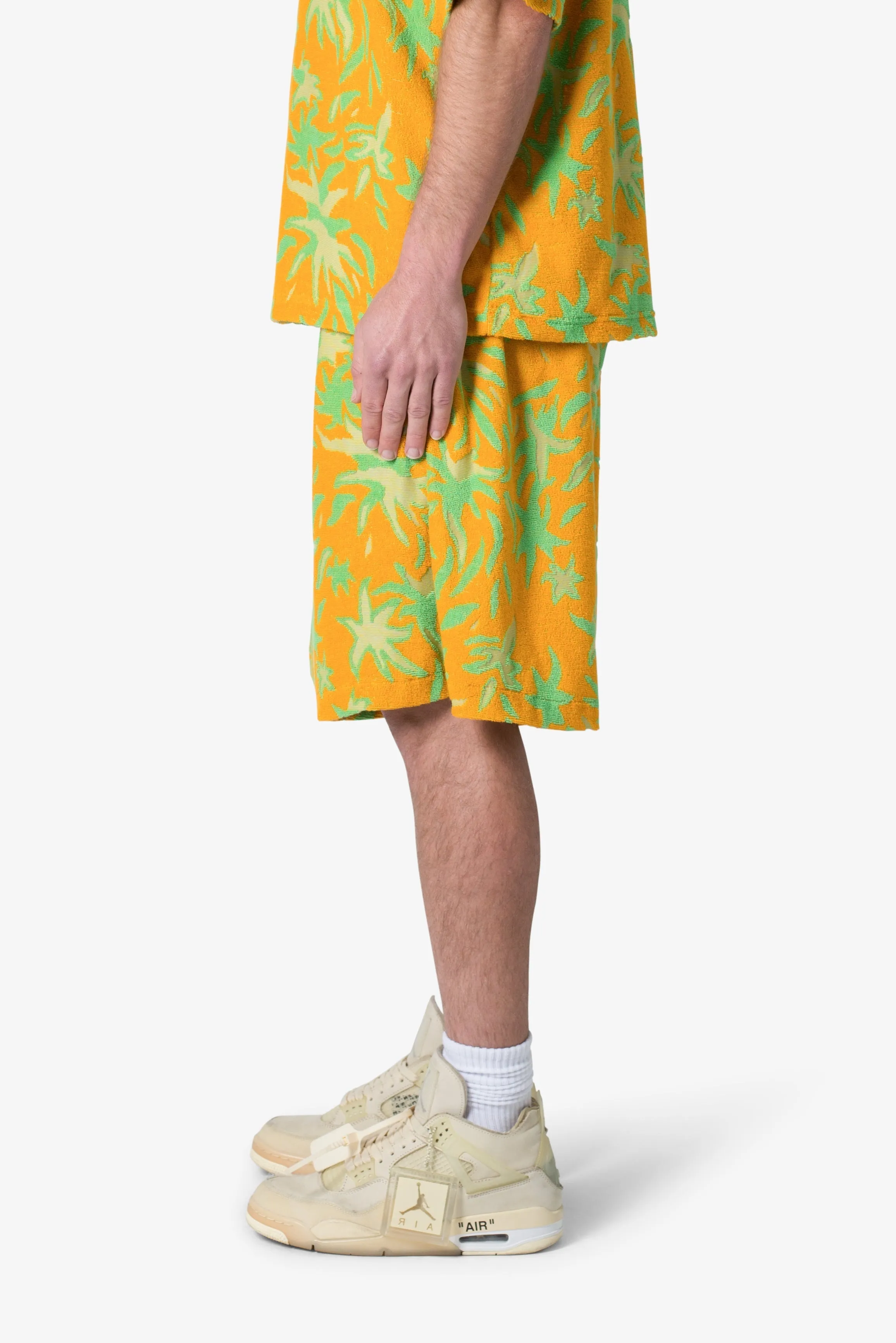 Jacquard Terry Shorts - Yellow/Green sold by MNML product image thumbnail 4