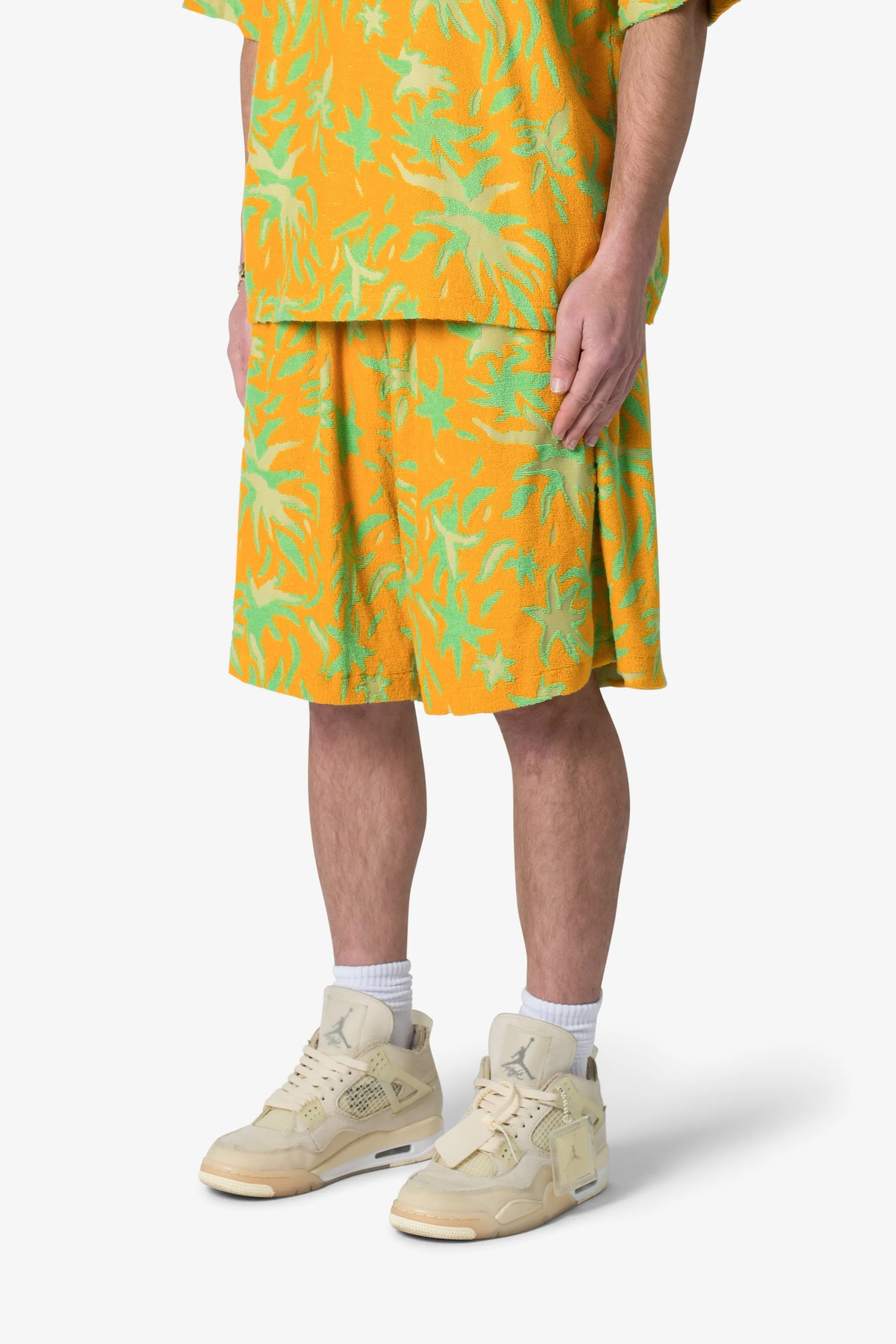 Jacquard Terry Shorts - Yellow/Green sold by MNML product image thumbnail 3