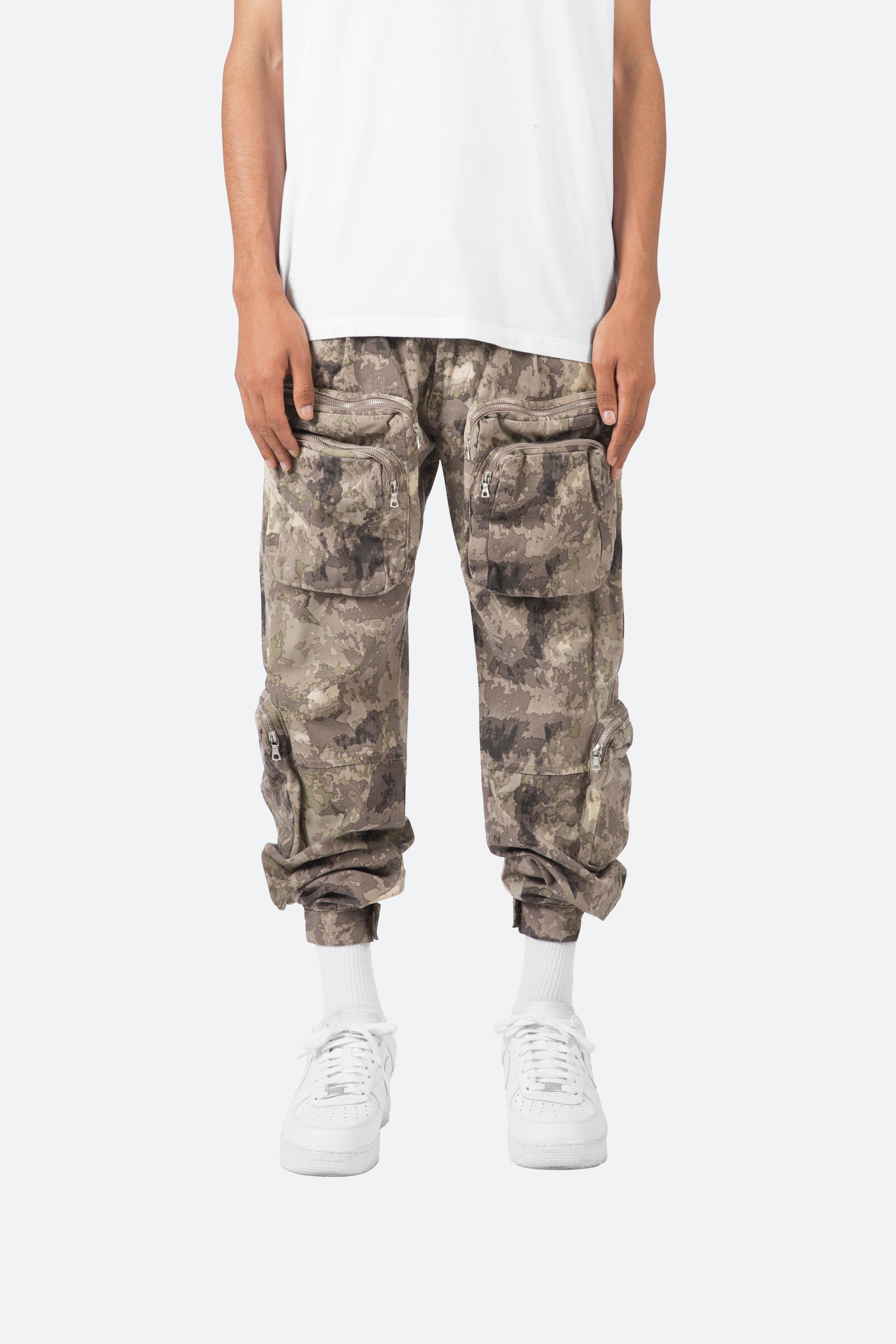 Zipper Cargo Pants - Camo sold by MNML