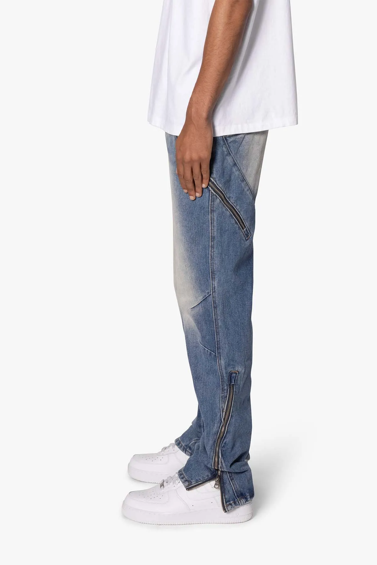 V628 Baggy Zipper Denim - Blue sold by MNML product image thumbnail 4