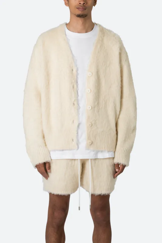 Fuzzy Cardigan Sweater - Off White sold by MNML