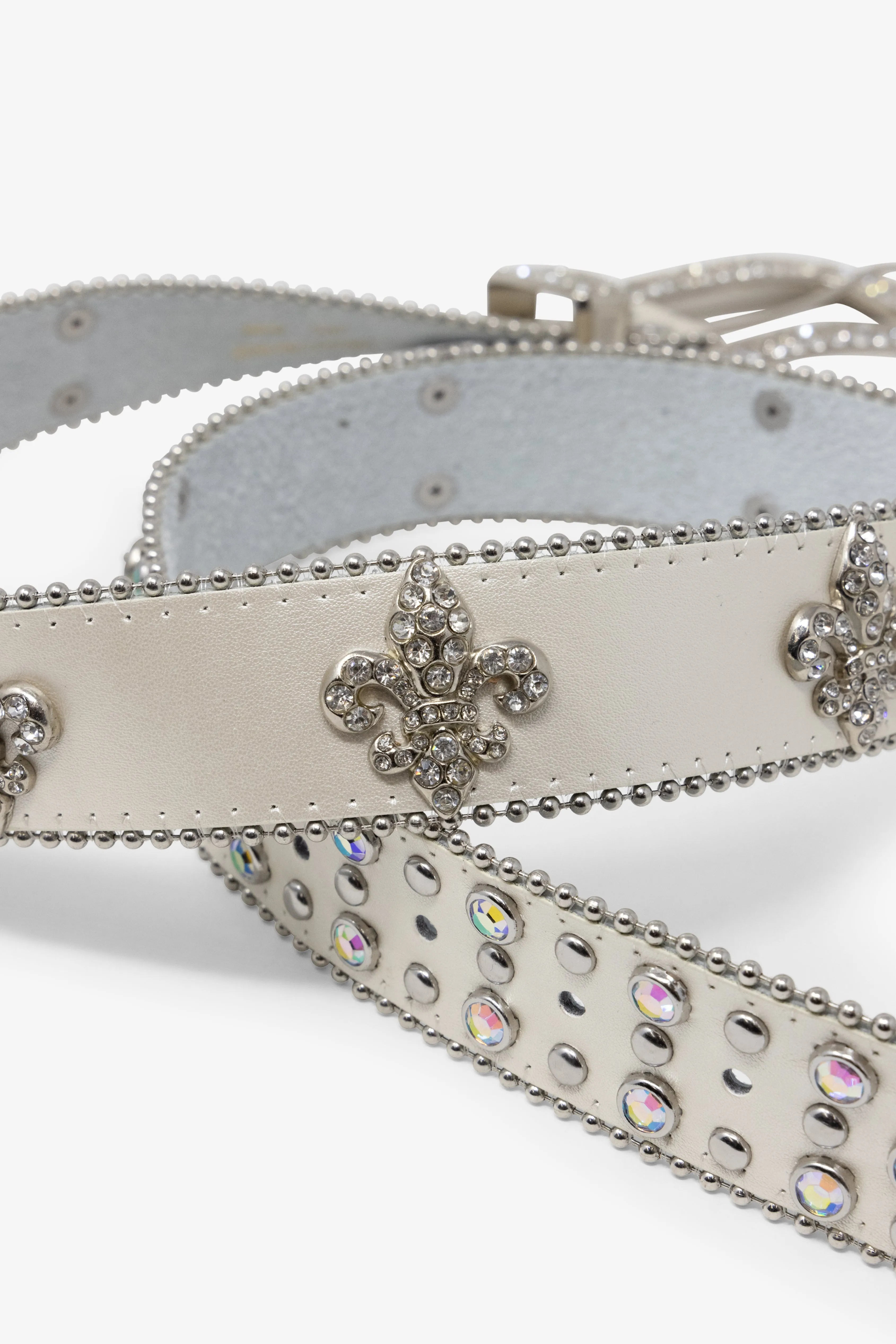 Fleur Studded Rhinestone Belt - Off White sold by MNML product image thumbnail 5