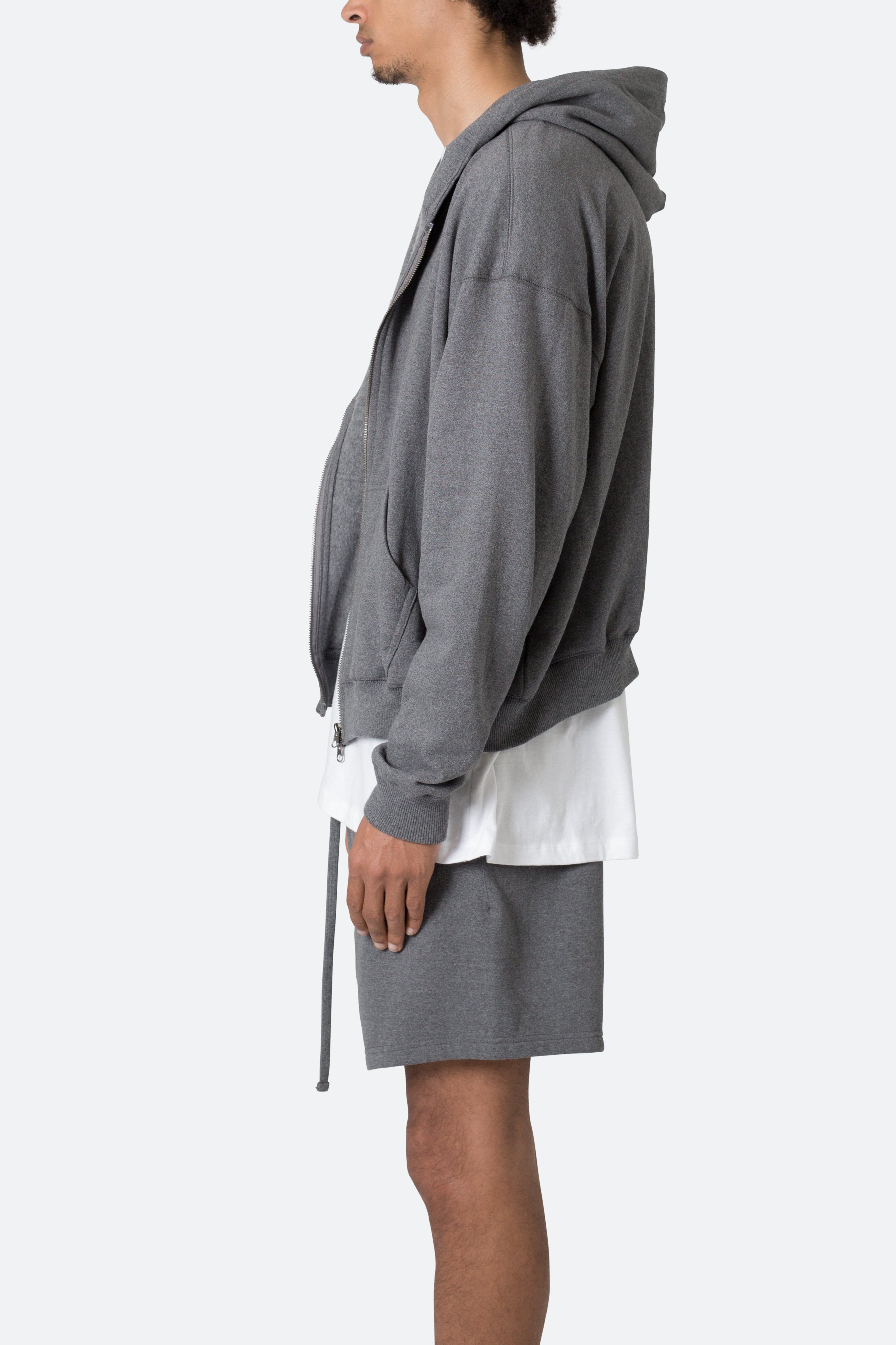 Basic Zip Up Hoodie - Dark Heather sold by MNML product image thumbnail 4