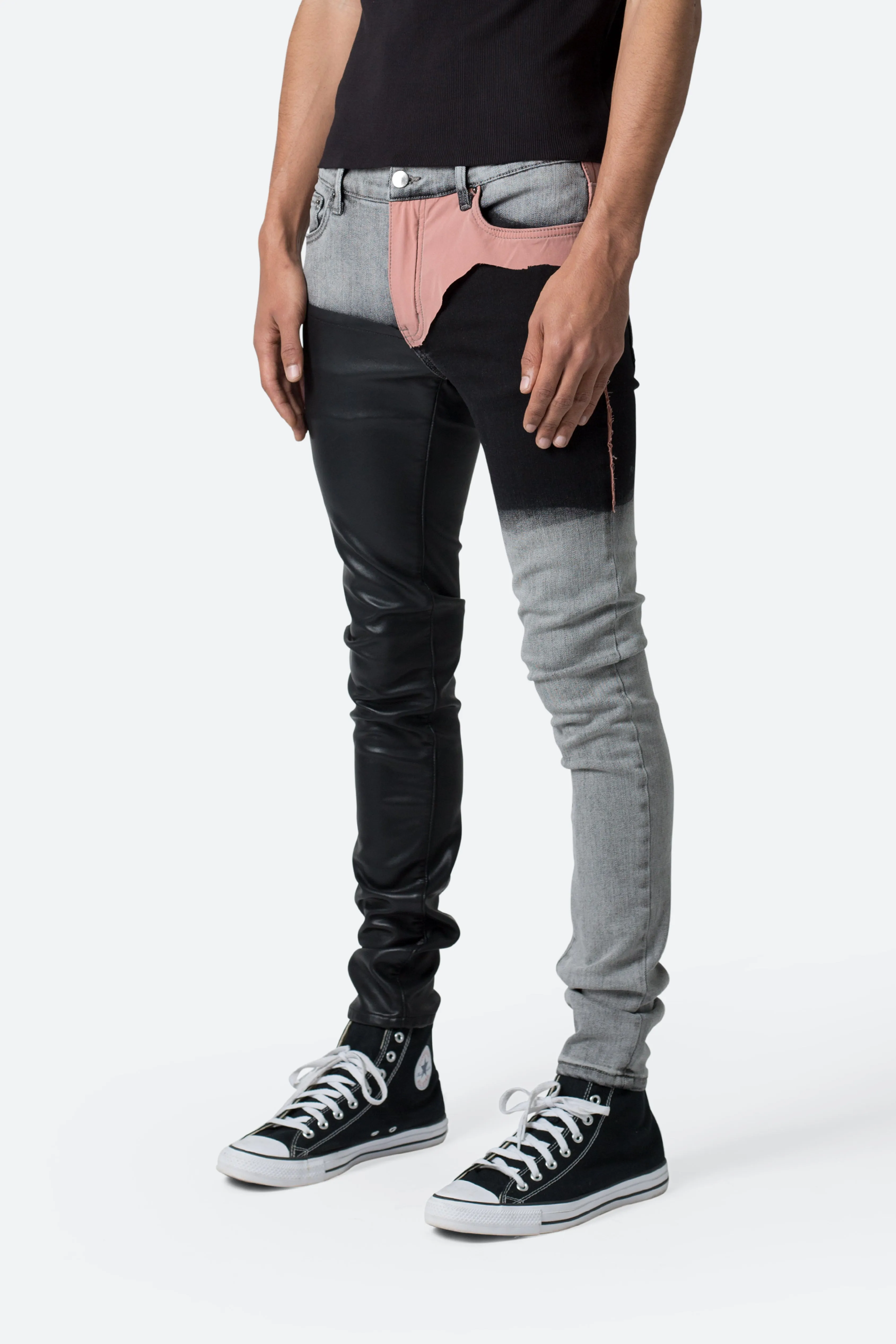 X596 Patched Skinny Denim - Multi sold by MNML product image thumbnail 3