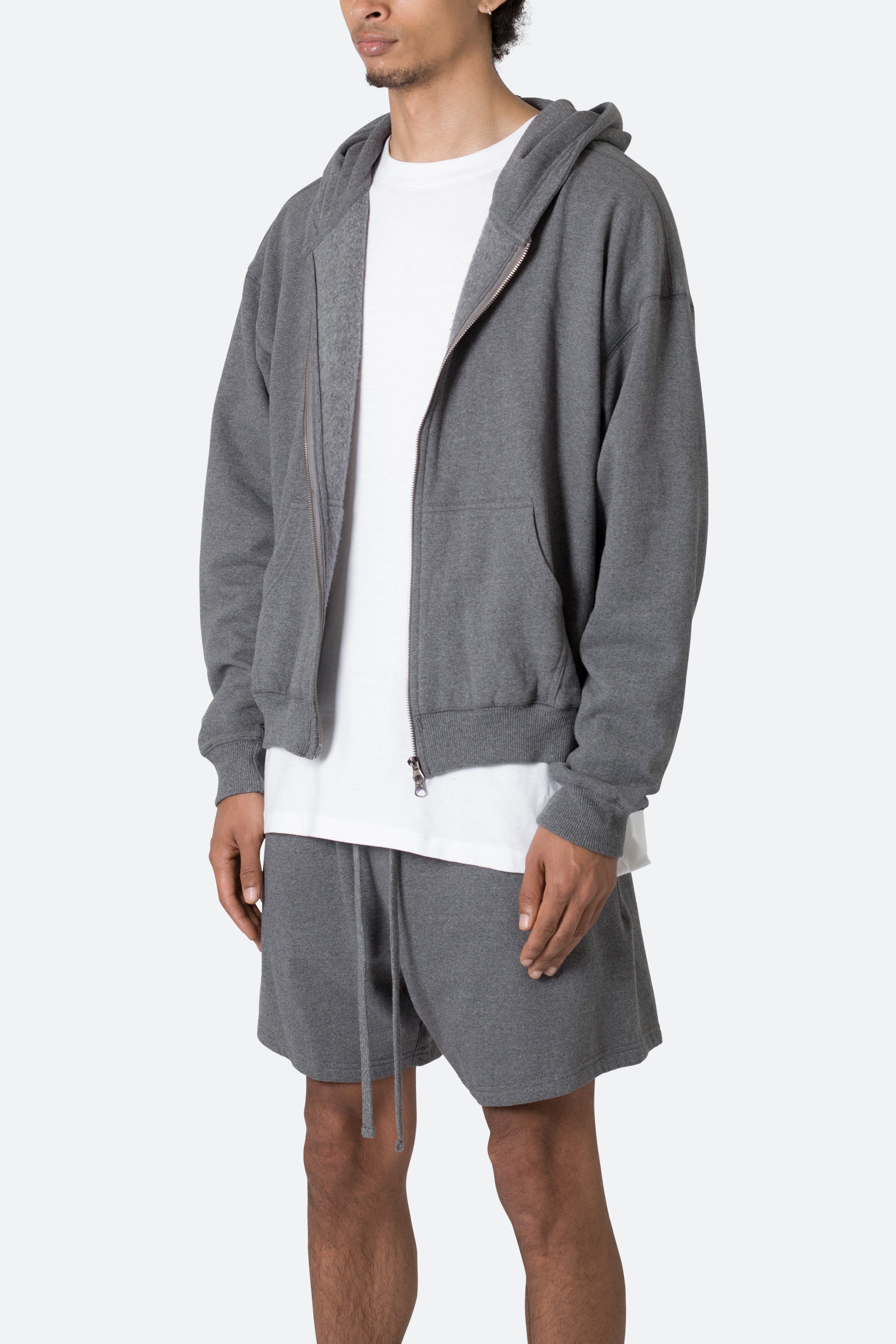 Basic Zip Up Hoodie - Dark Heather sold by MNML product image thumbnail 3