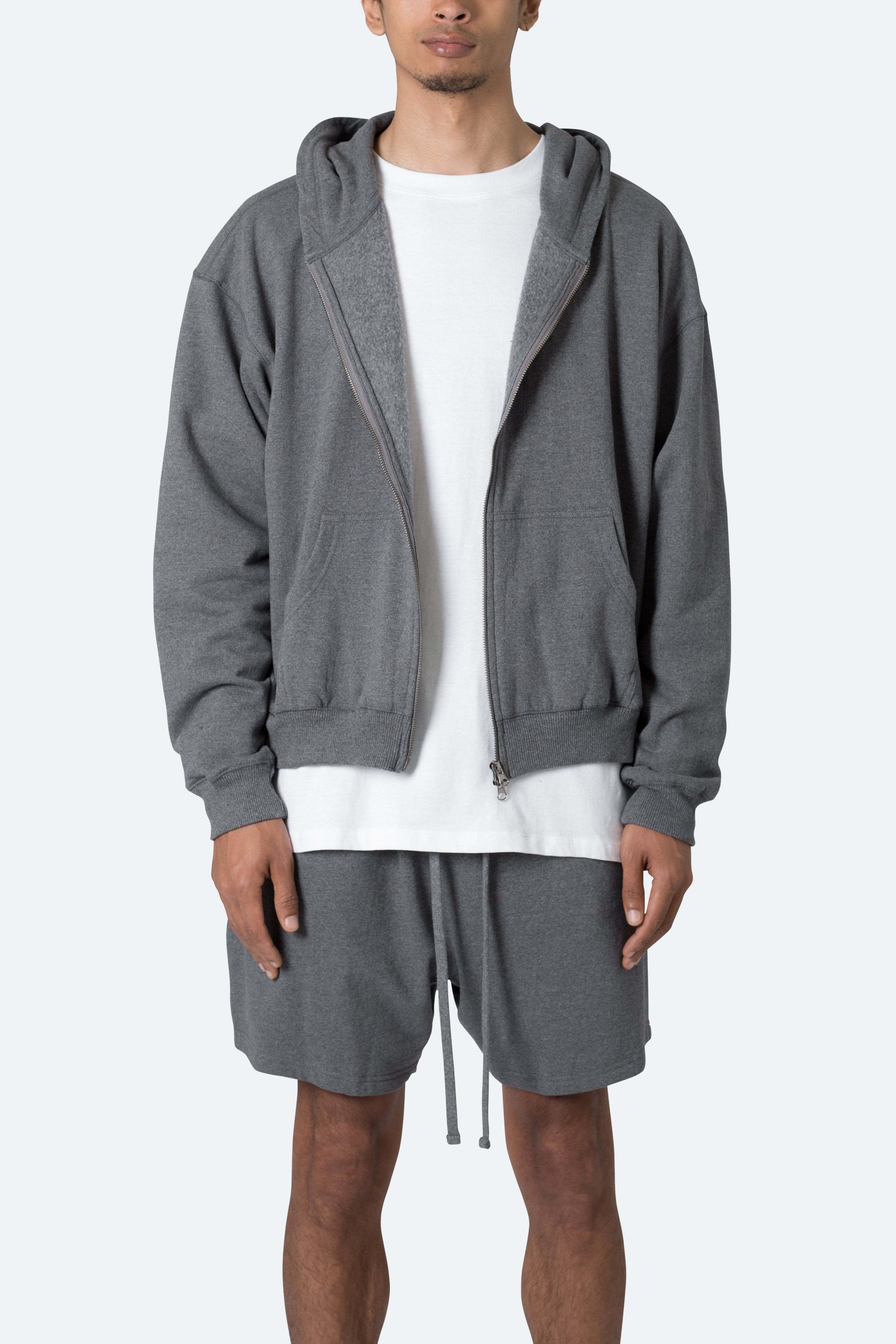 Basic Zip Up Hoodie - Dark Heather sold by MNML