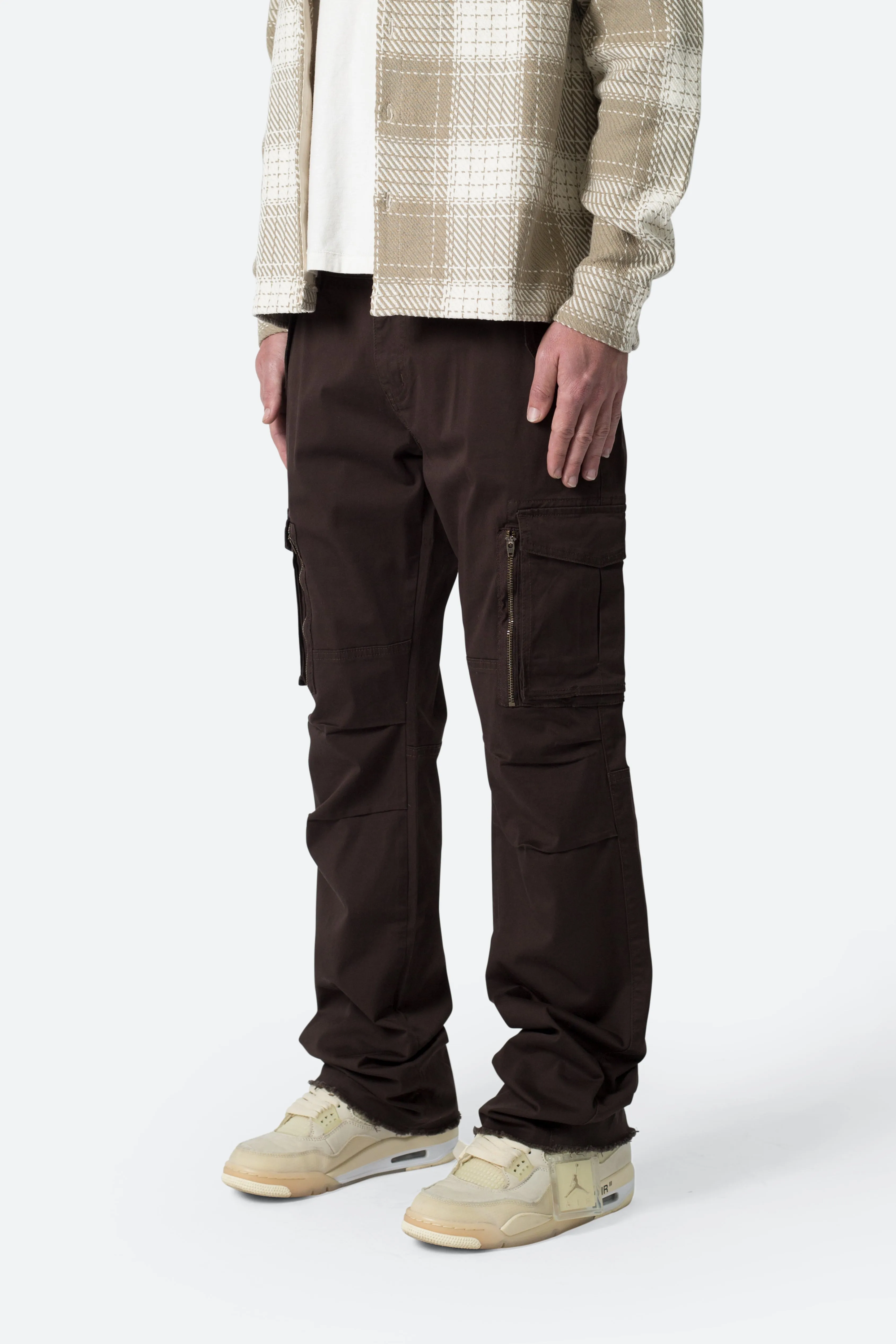 Paneled Zipper Cargo Pants - Brown sold by MNML product image thumbnail 4