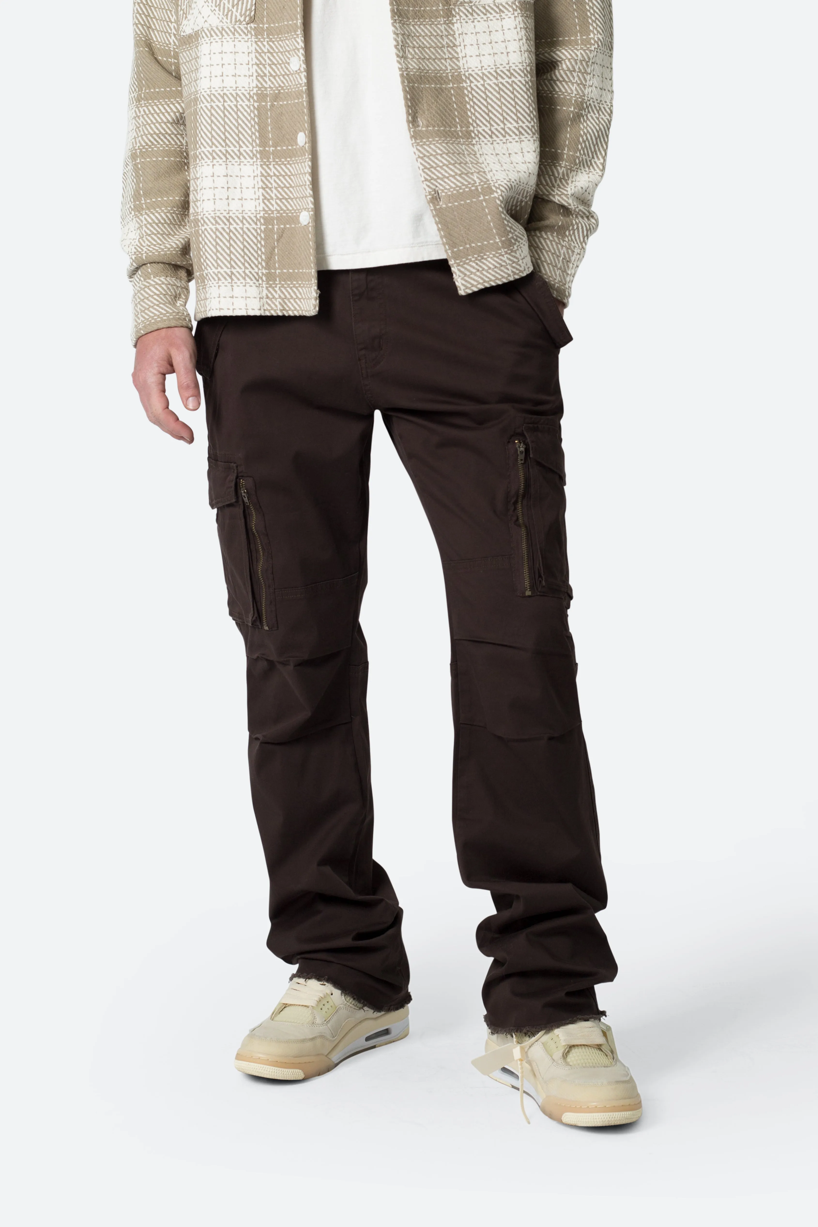 Paneled Zipper Cargo Pants - Brown sold by MNML product image thumbnail 2
