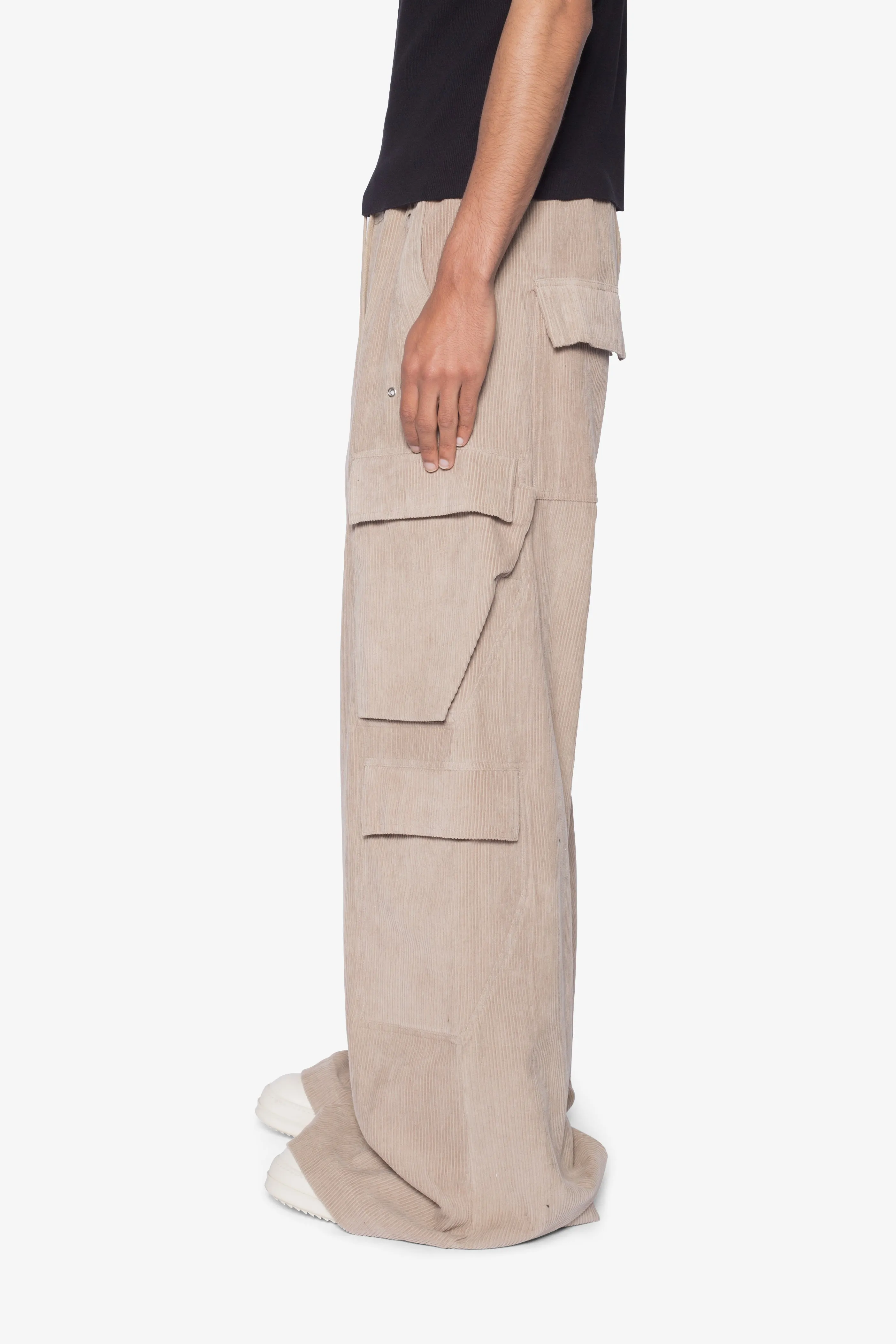 Corduroy Rave Double Cargo Pants - Khaki sold by MNML product image thumbnail 4