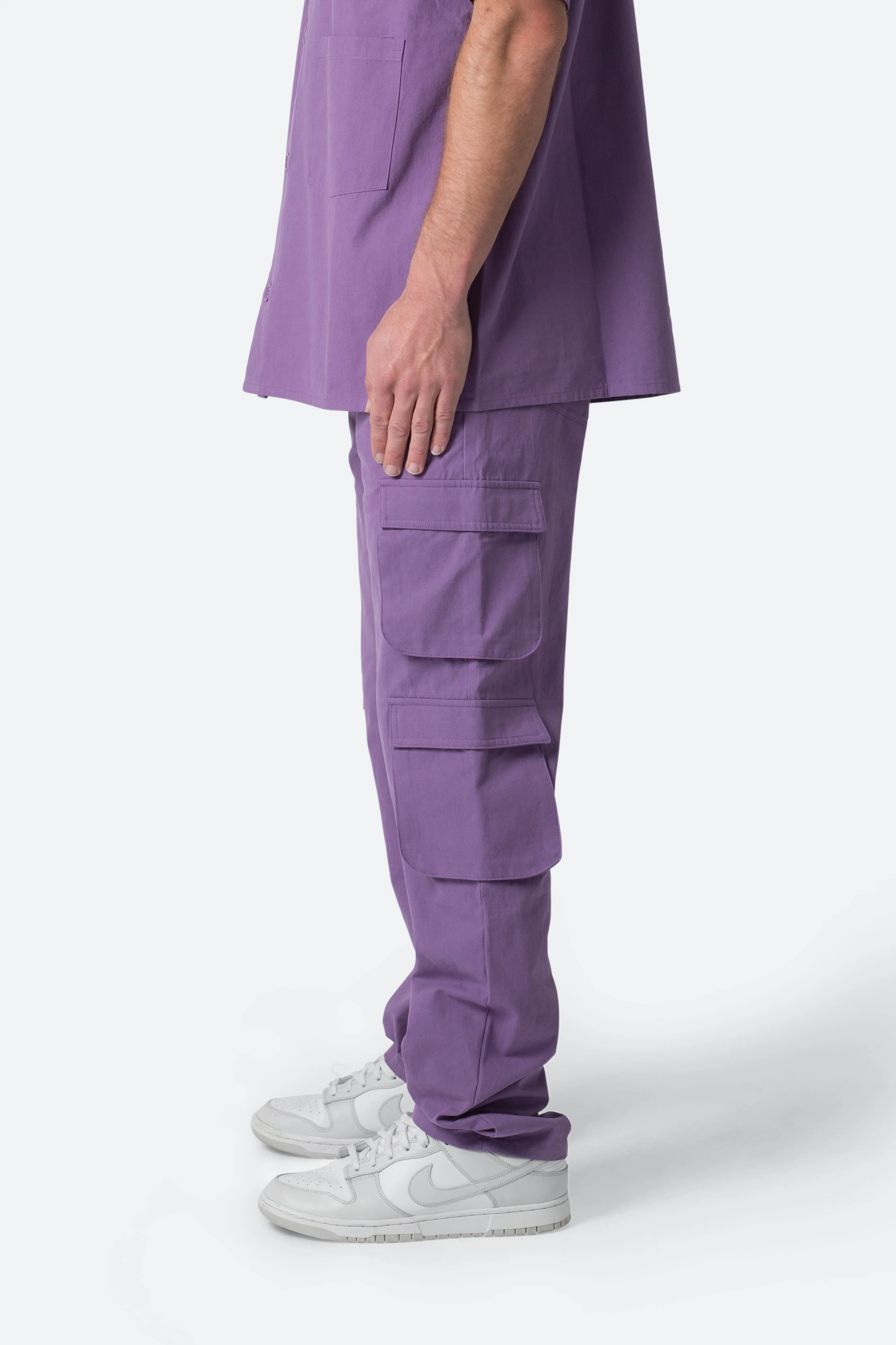 Cotton Cargo Pants - Purple sold by MNML product image thumbnail 4