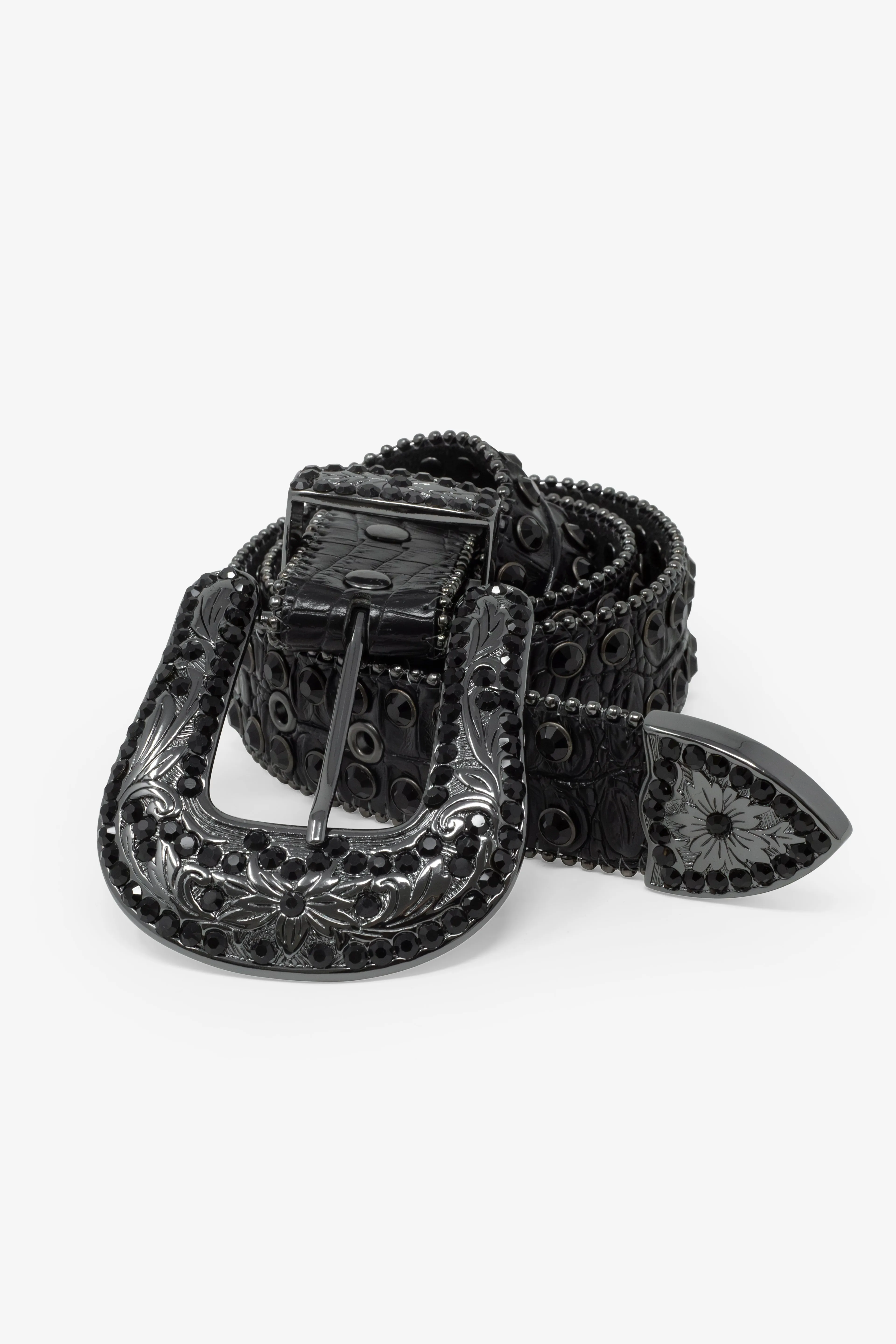 Double Row Studded Belt - Black sold by MNML