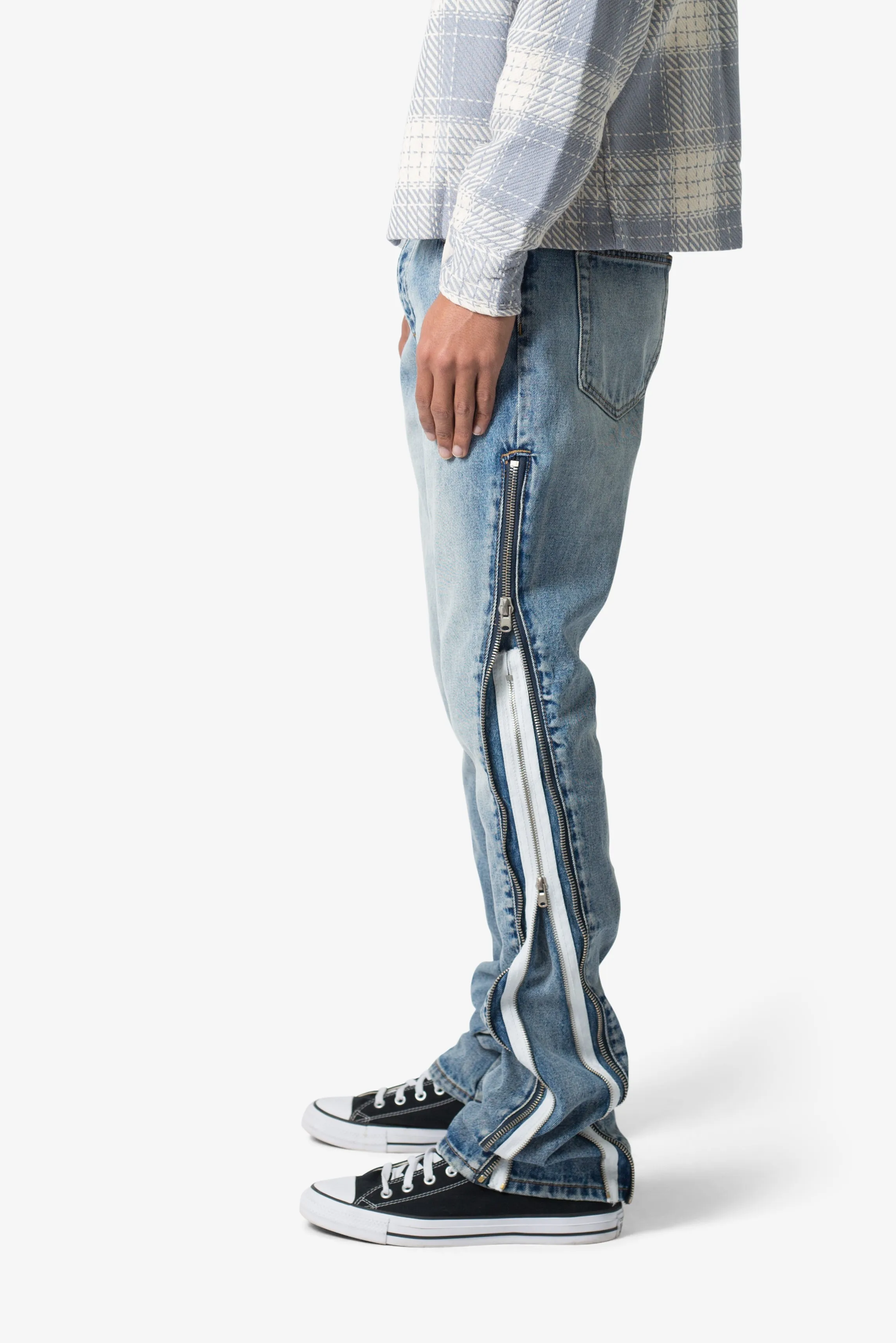 B574 Zipper Flare Denim - Blue sold by MNML product image thumbnail 5