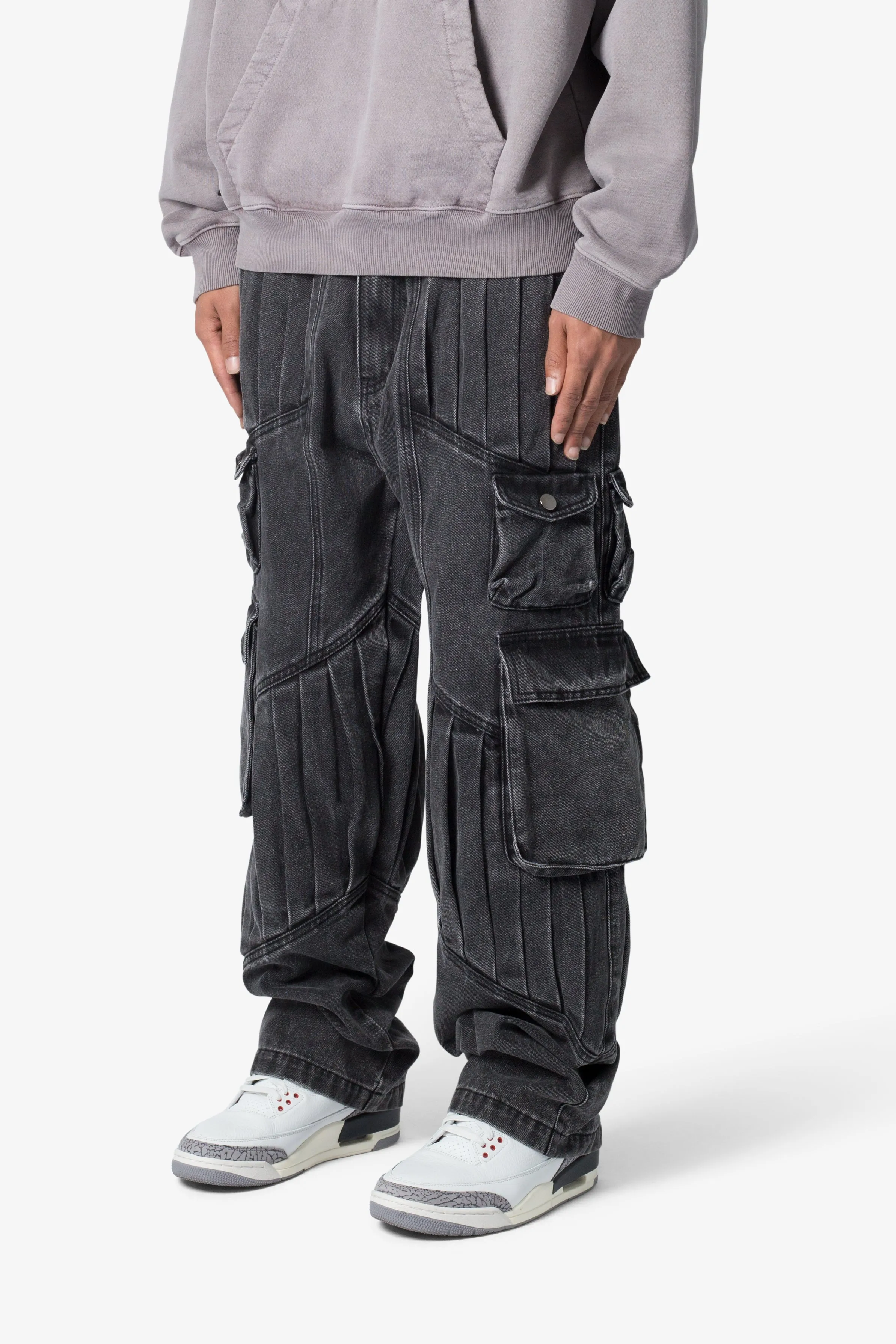 Ultra Baggy Pleated Denim - Washed Black sold by MNML product image thumbnail 3