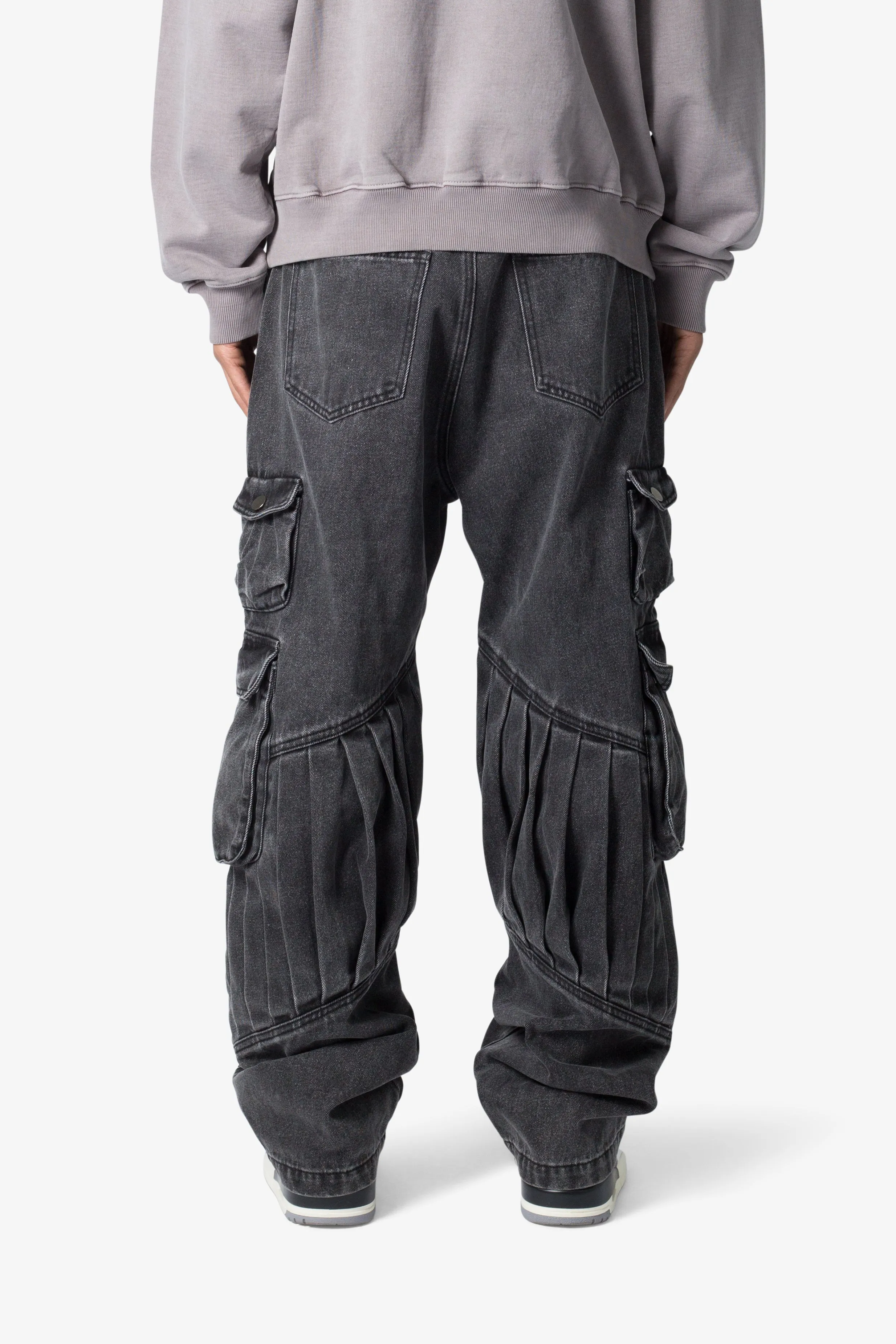Ultra Baggy Pleated Denim - Washed Black sold by MNML product image thumbnail 5