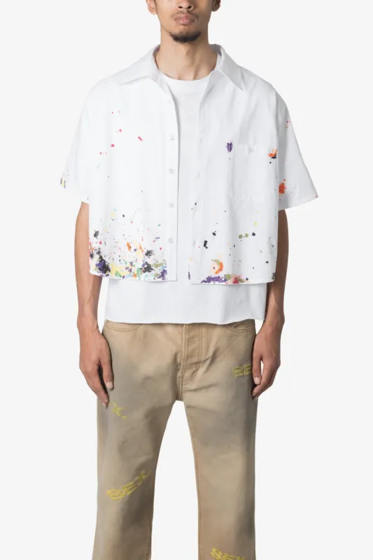 Poplin Painter S/S Shirt - White sold by MNML