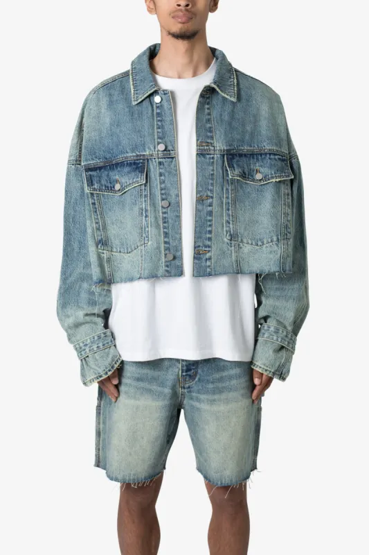 Frayed Denim Jacket - Blue sold by MNML