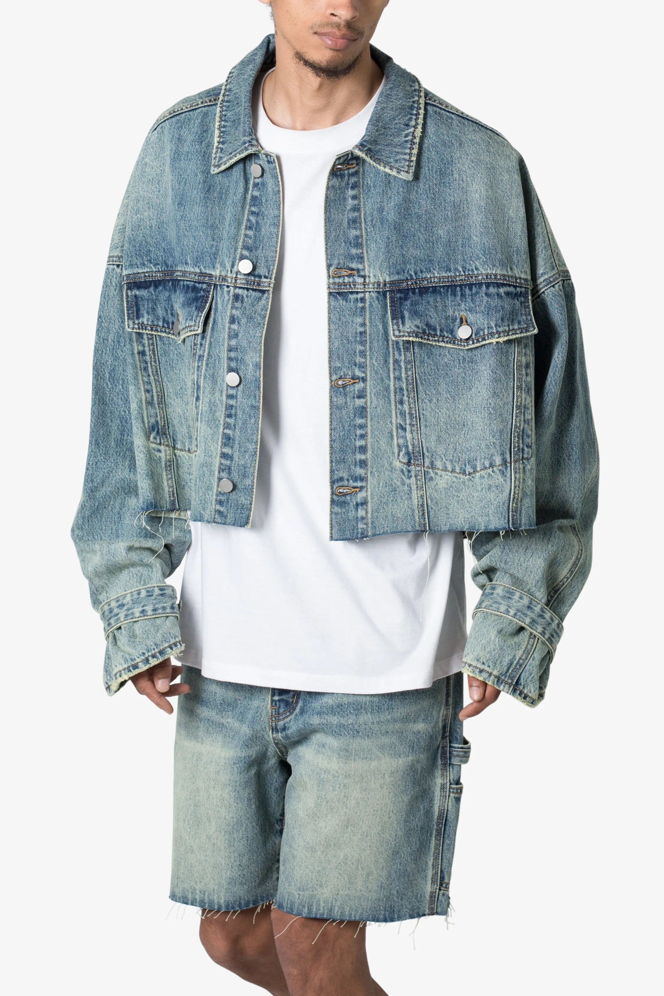 Frayed Denim Jacket - Blue sold by MNML product image thumbnail 2