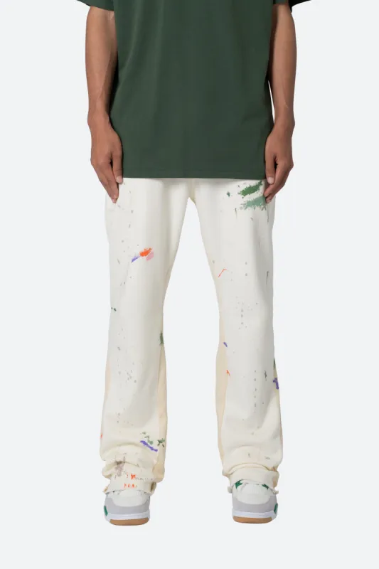 Contrast Bootcut Sweatpants - Off White sold by MNML