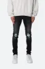 X559 Skinny Moto Denim - Black/Green sold by MNML