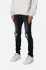 X559 Skinny Moto Denim - Black/Green sold by MNML