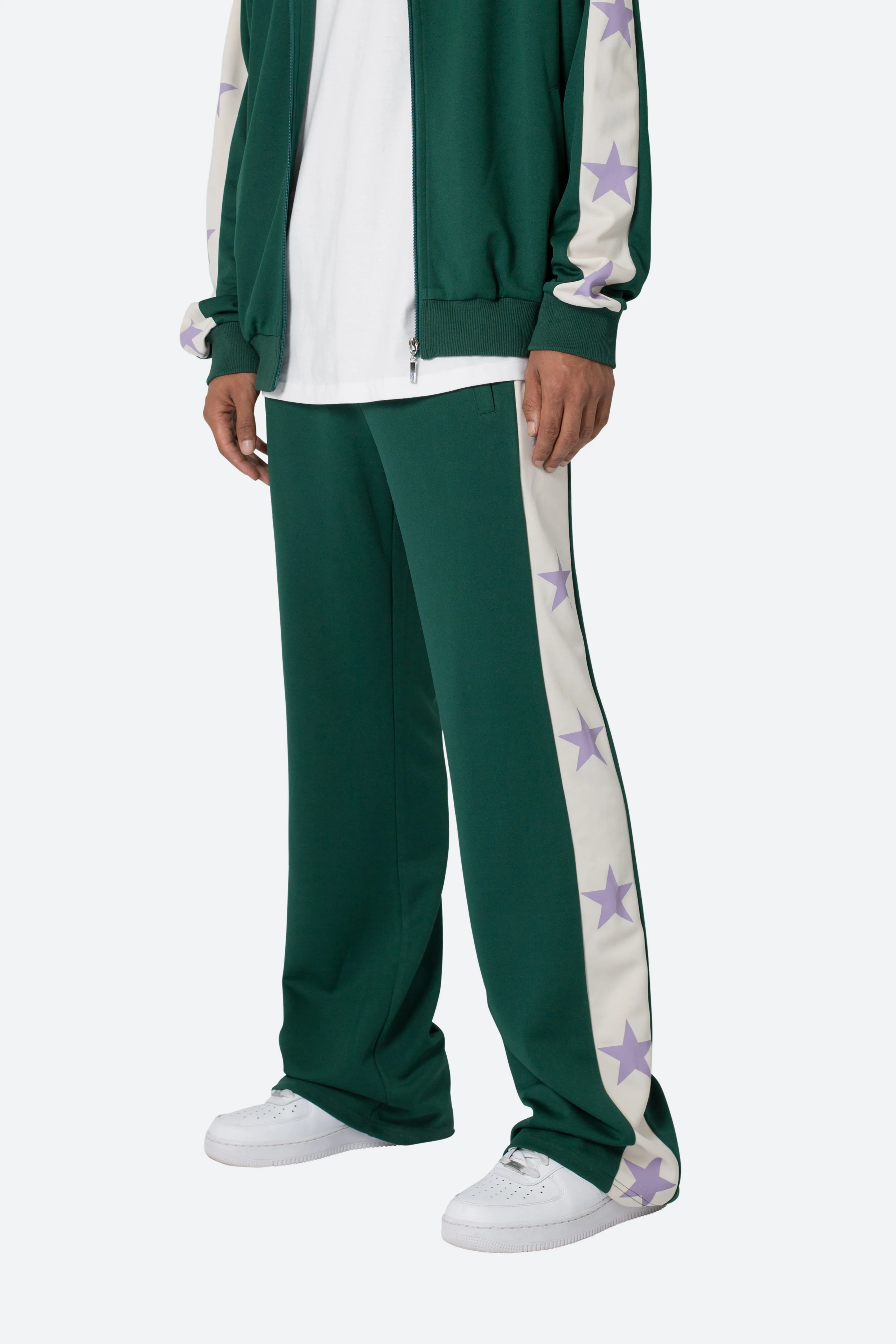 Star Stacked Track Pants - Green sold by MNML product image thumbnail 2