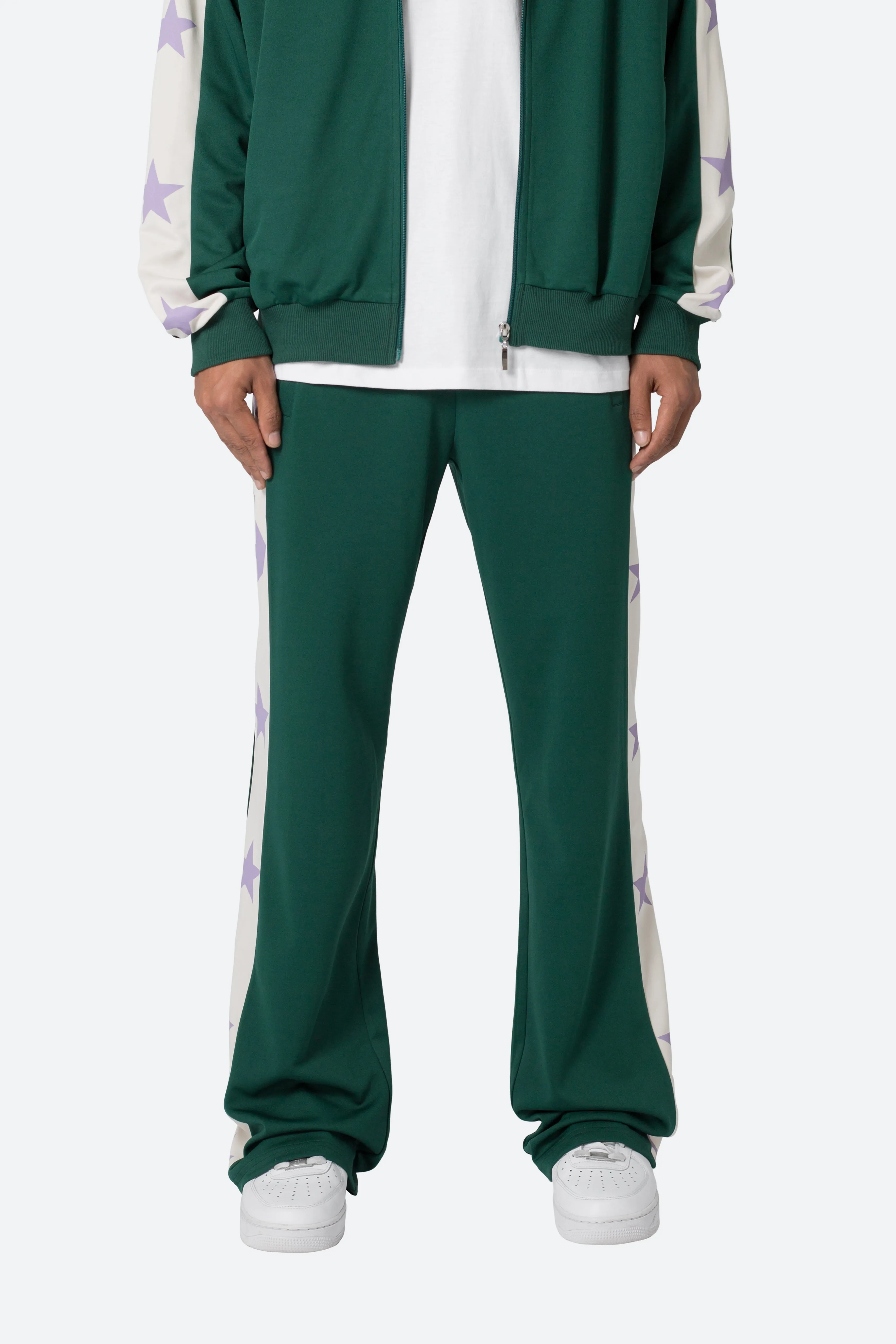 Star Stacked Track Pants - Green sold by MNML product image thumbnail 3
