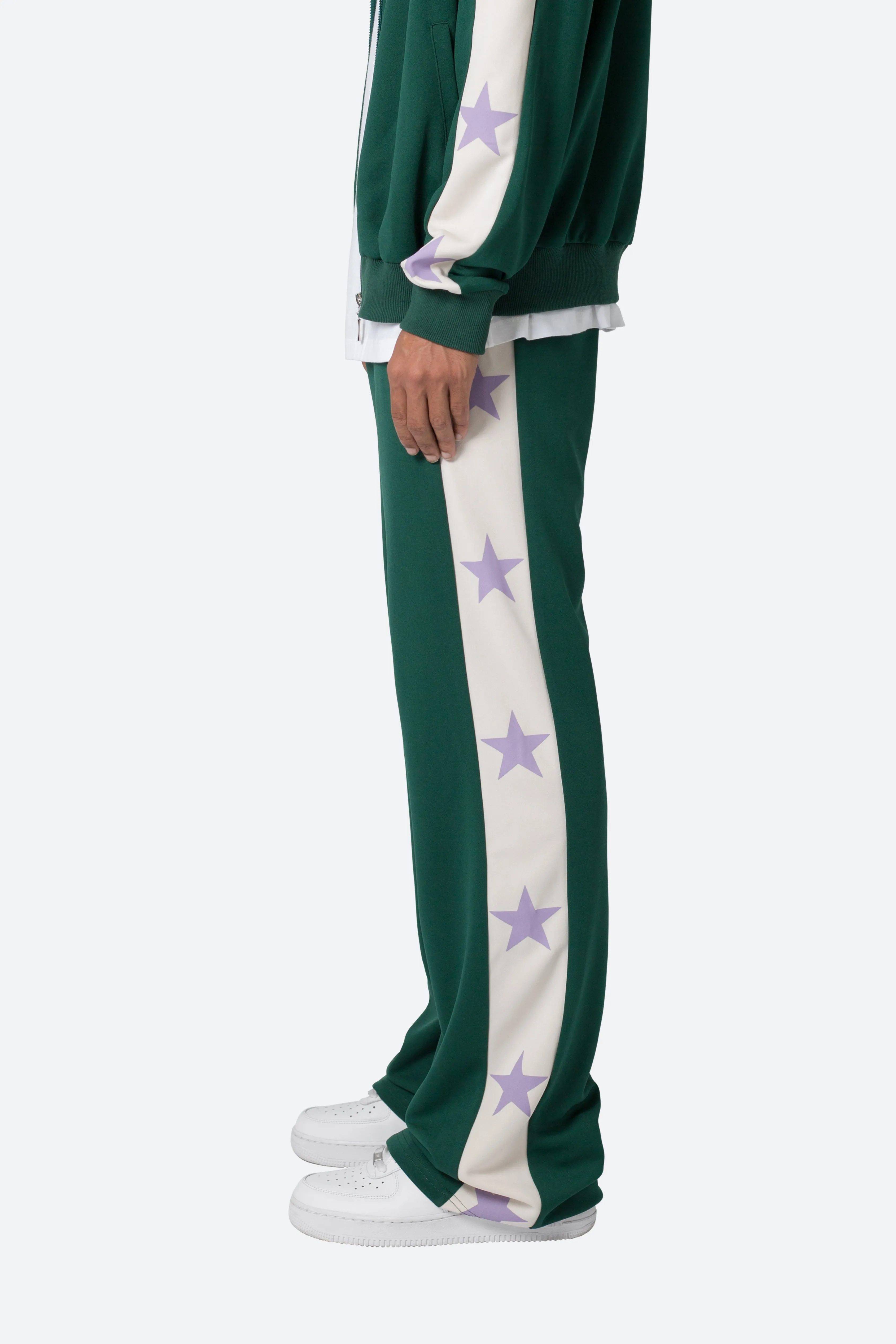Star Stacked Track Pants - Green sold by MNML product image thumbnail 5
