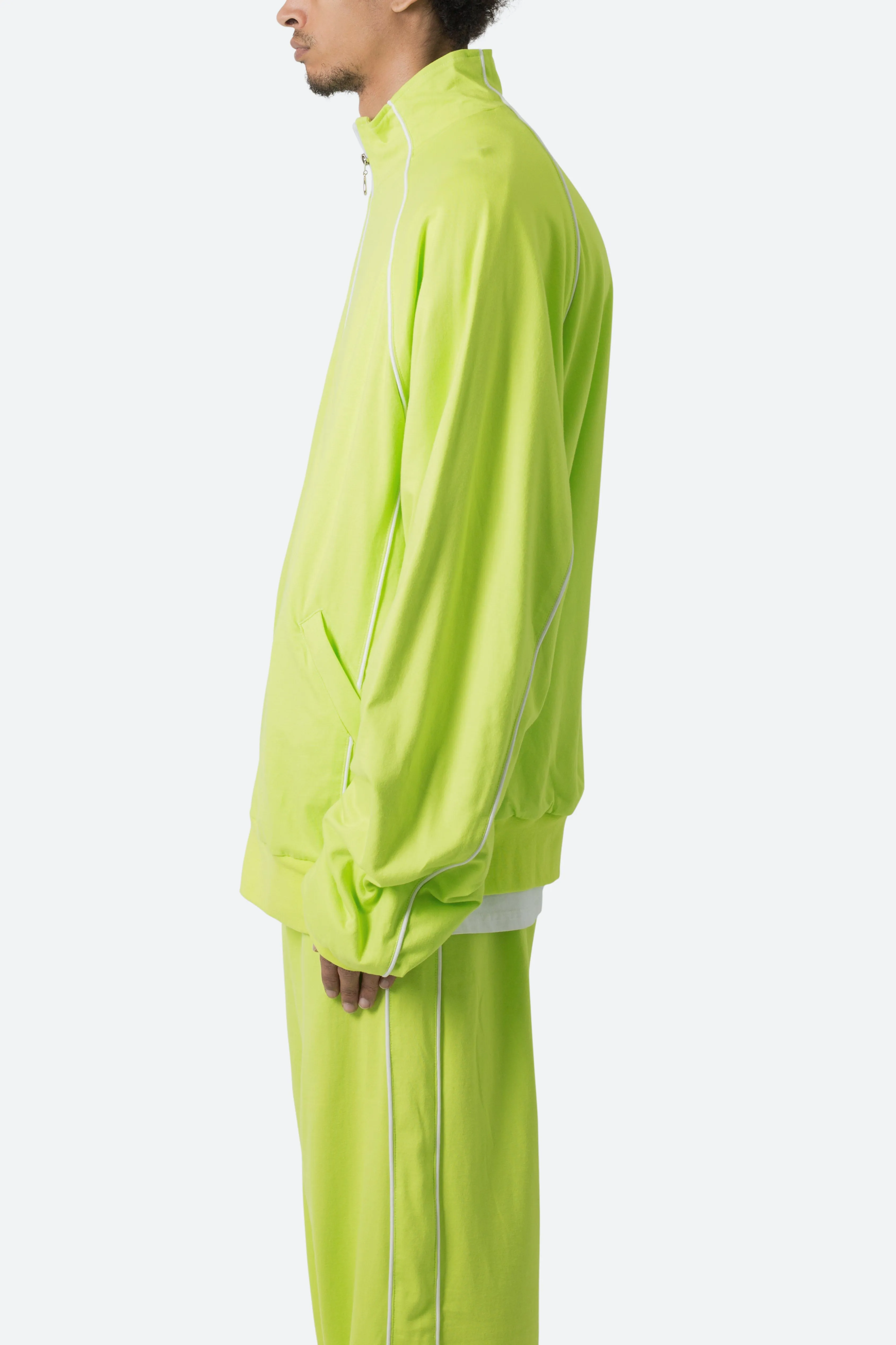 Oversized Jersey Track Jacket - Acid Lime sold by MNML product image thumbnail 4