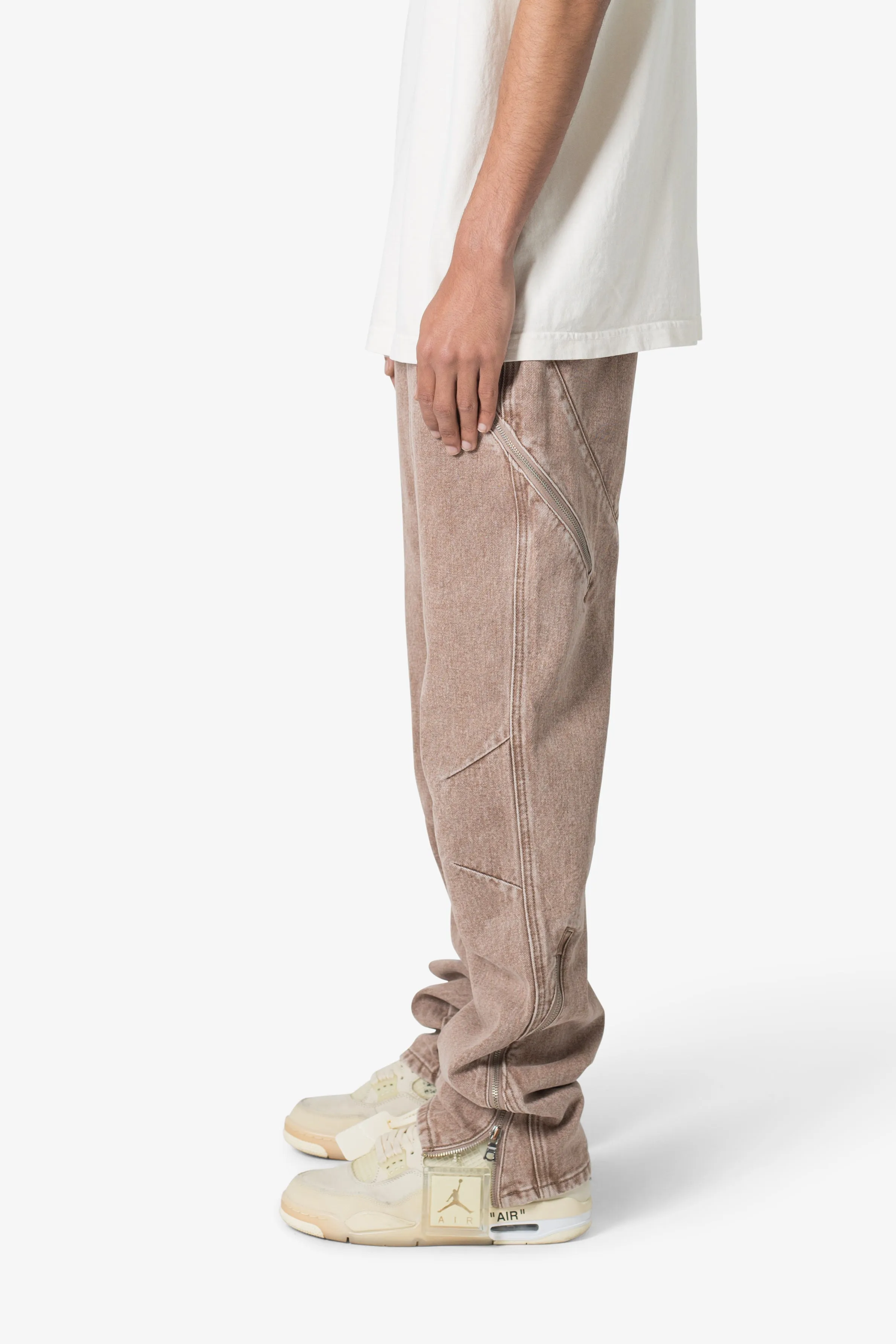 V628 Baggy Zipper Denim - Brown sold by MNML product image thumbnail 5