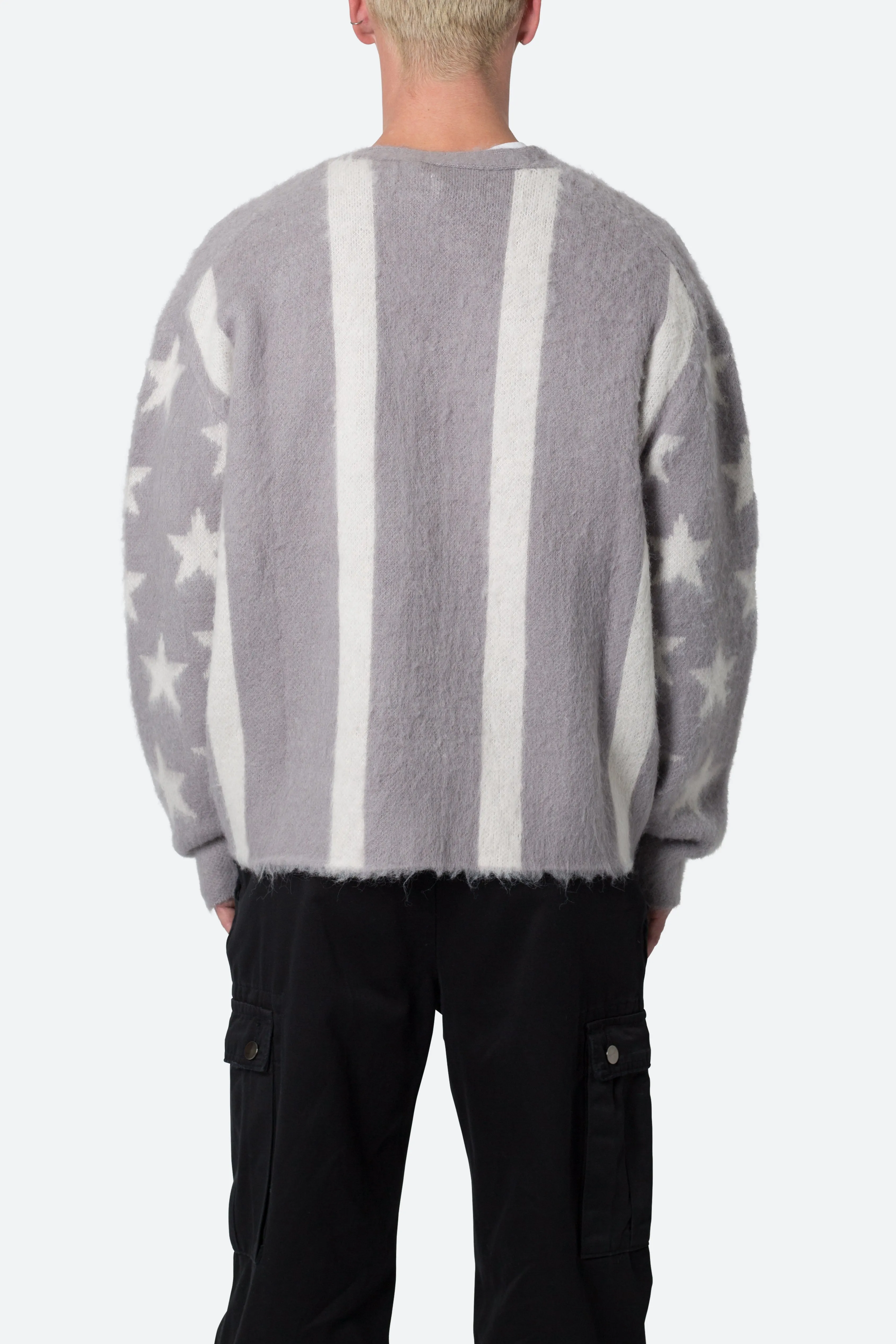 Mohair Cardigan Sweater - Grey sold by MNML product image thumbnail 5