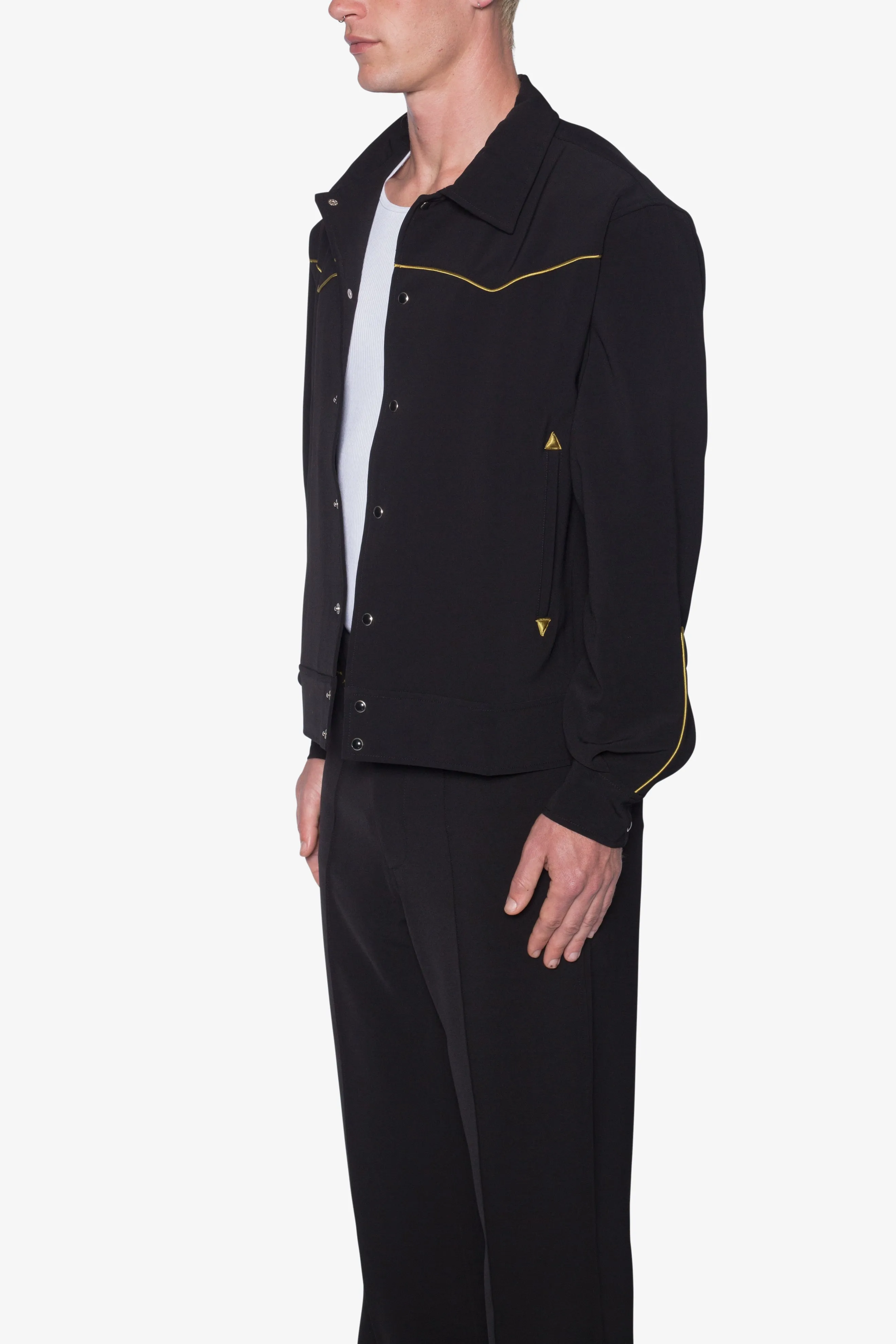 Rodeo Stitch Button Up Shirt - Black/Gold sold by MNML product image thumbnail 3