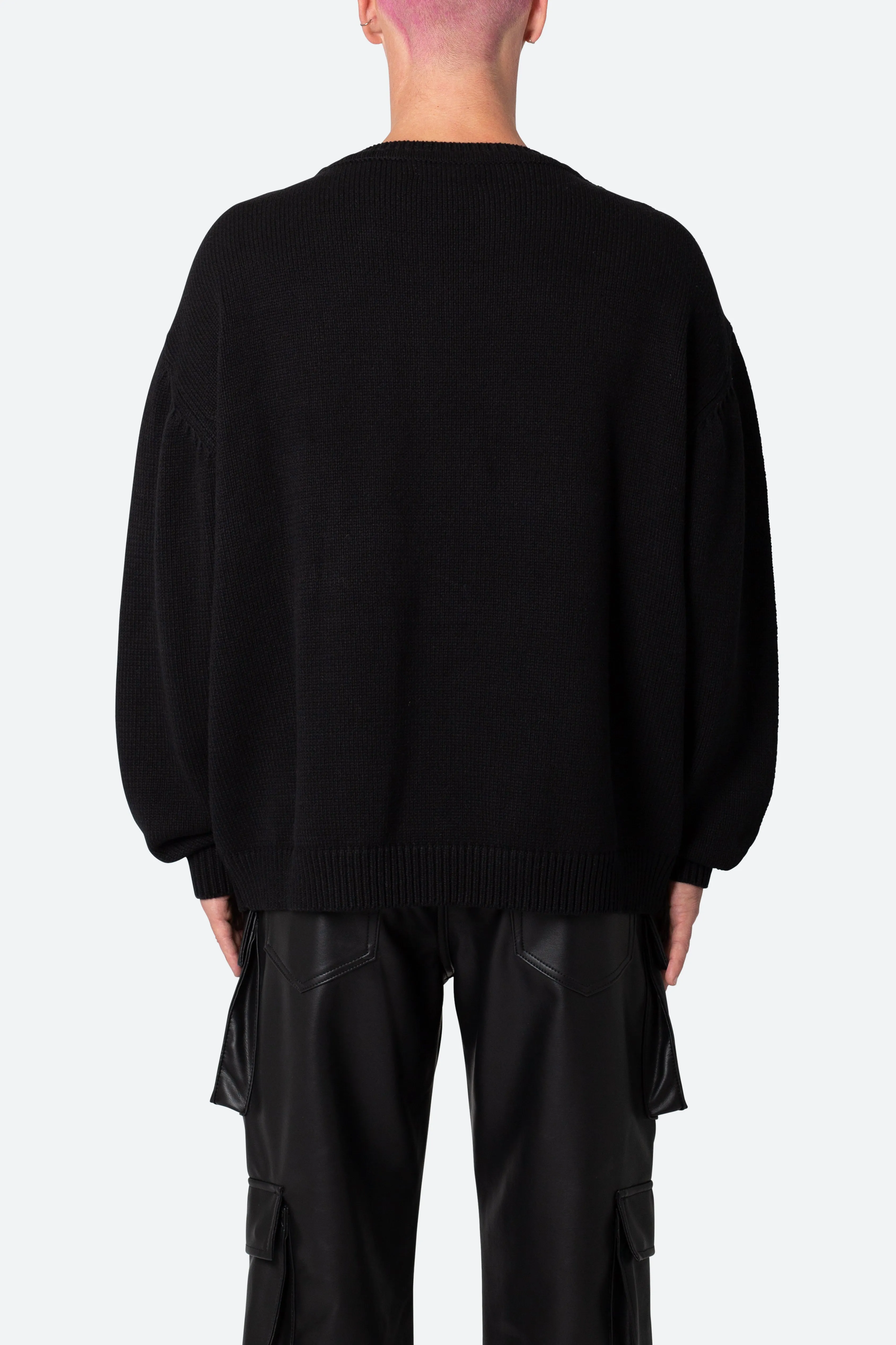 Varsity Knit Sweater - Black sold by MNML product image thumbnail 5