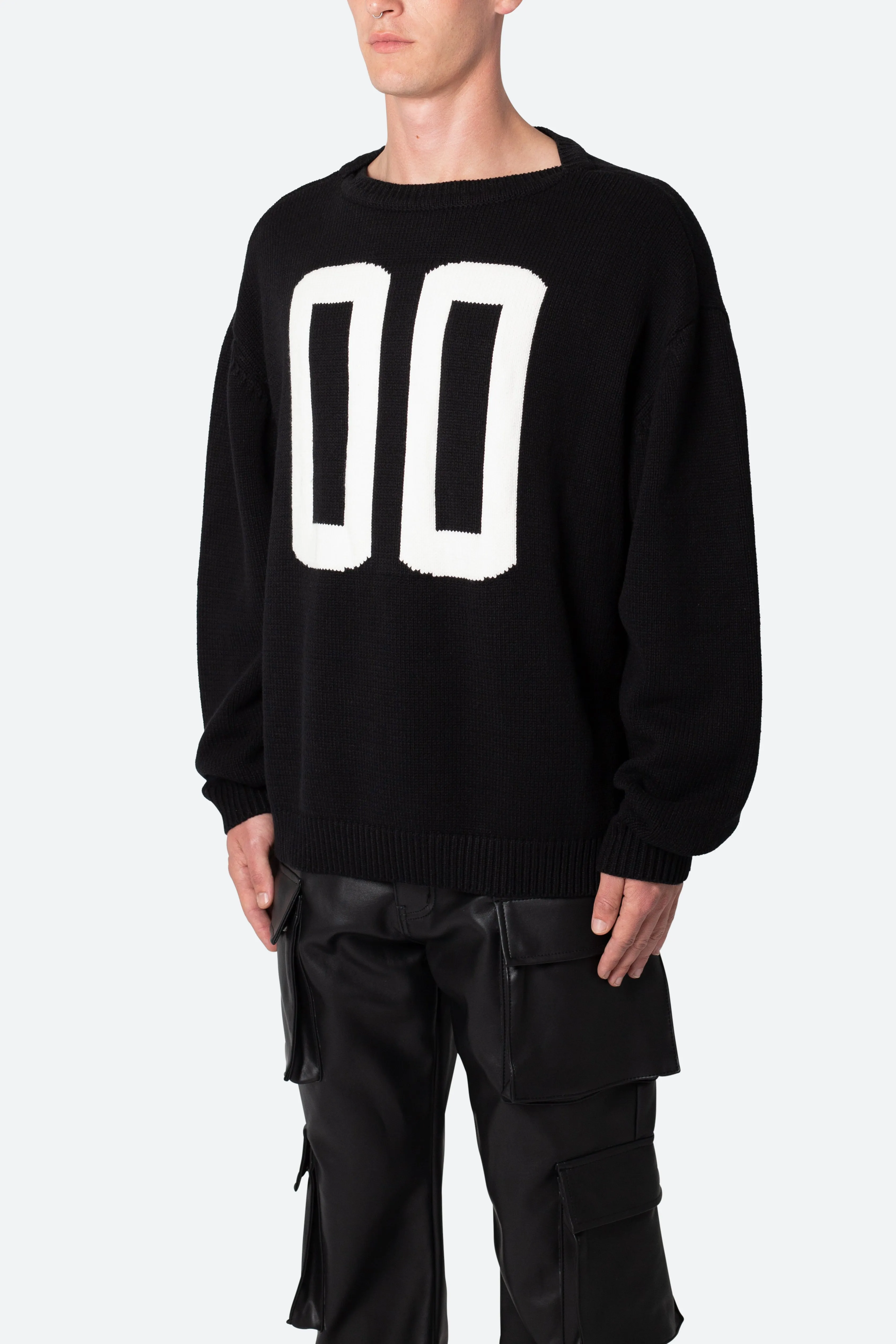 Varsity Knit Sweater - Black sold by MNML product image thumbnail 3